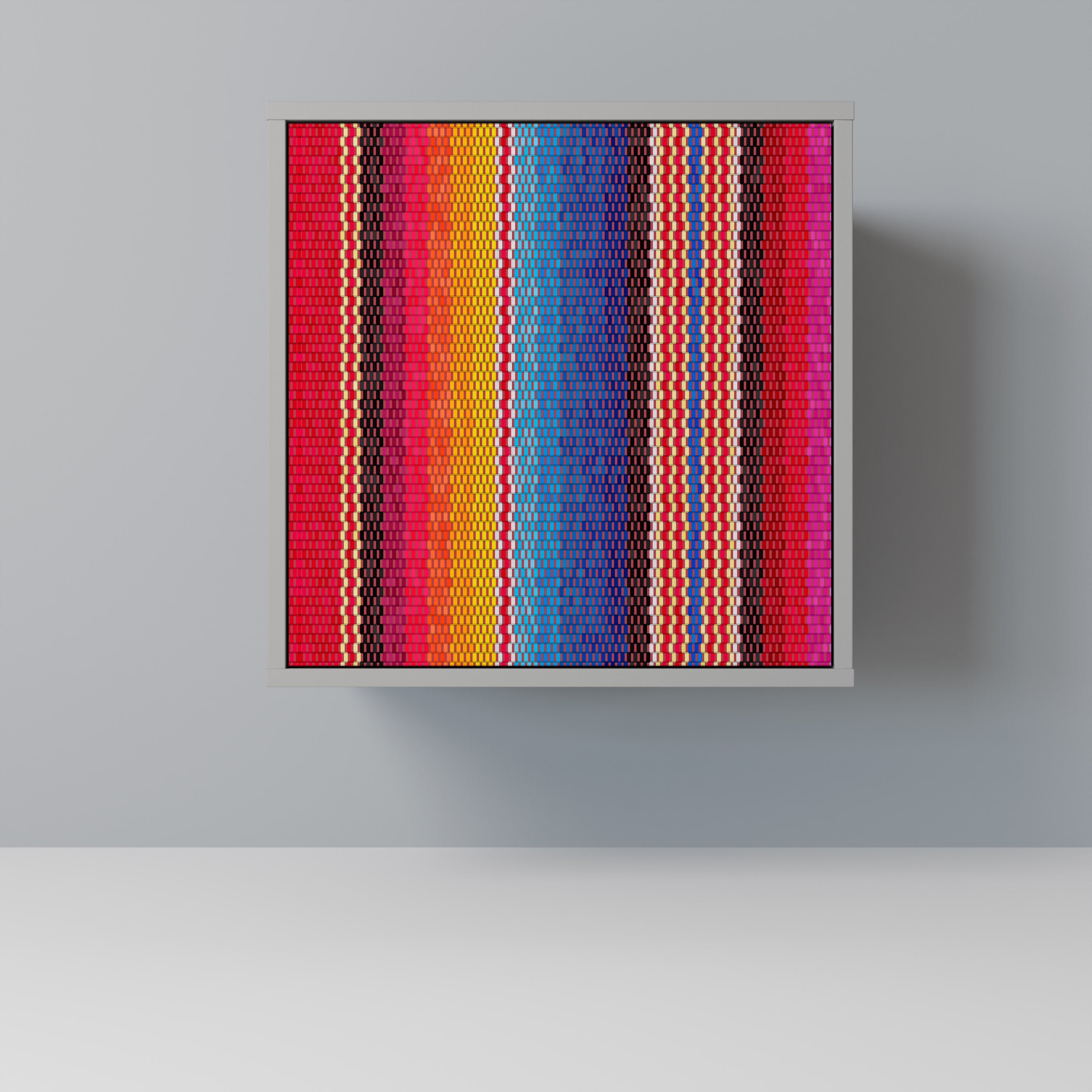 Aparador étnico mexicano de una puerta en acabado gris