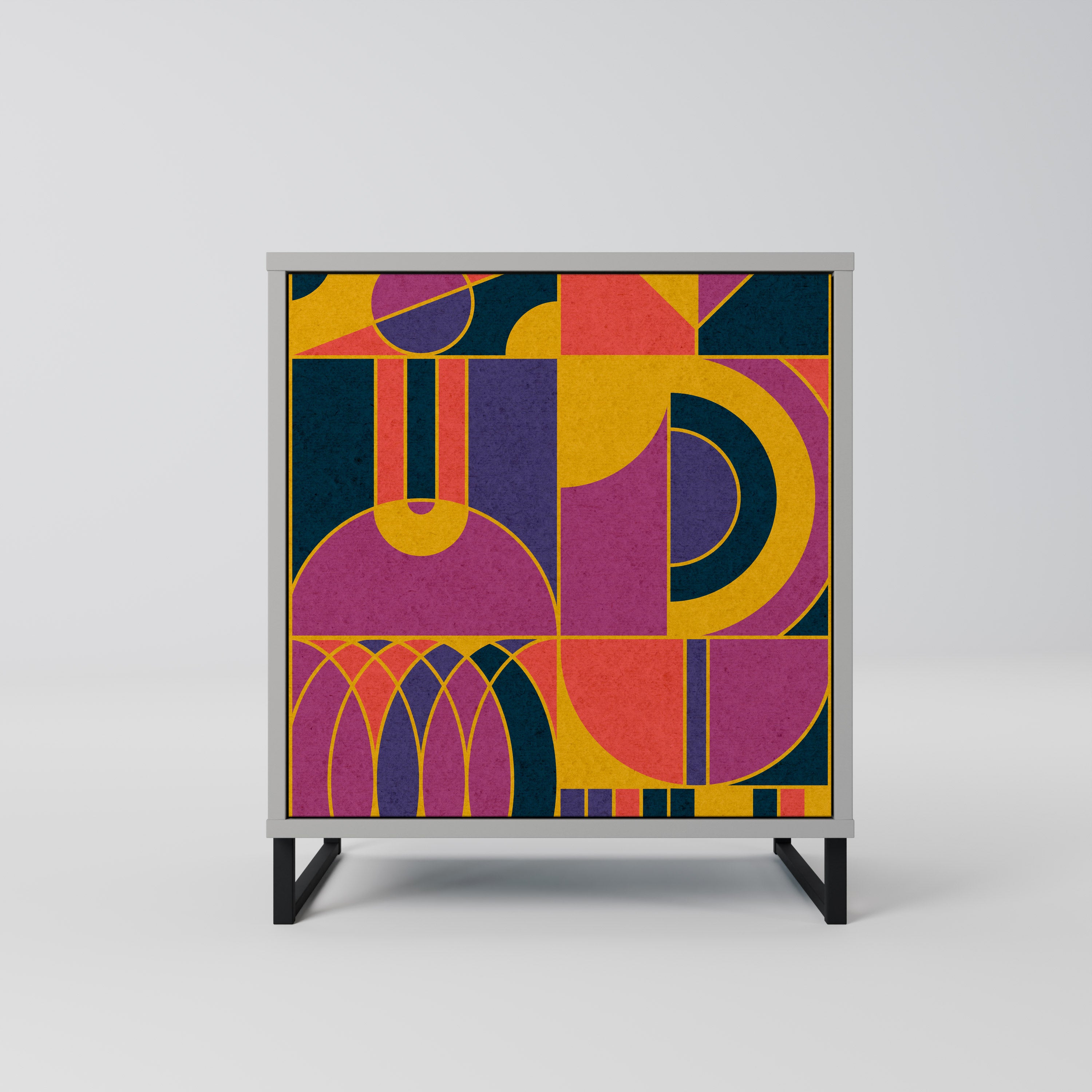 Aparador de 1 puerta ELECTRIC PATTERNS en acabado gris