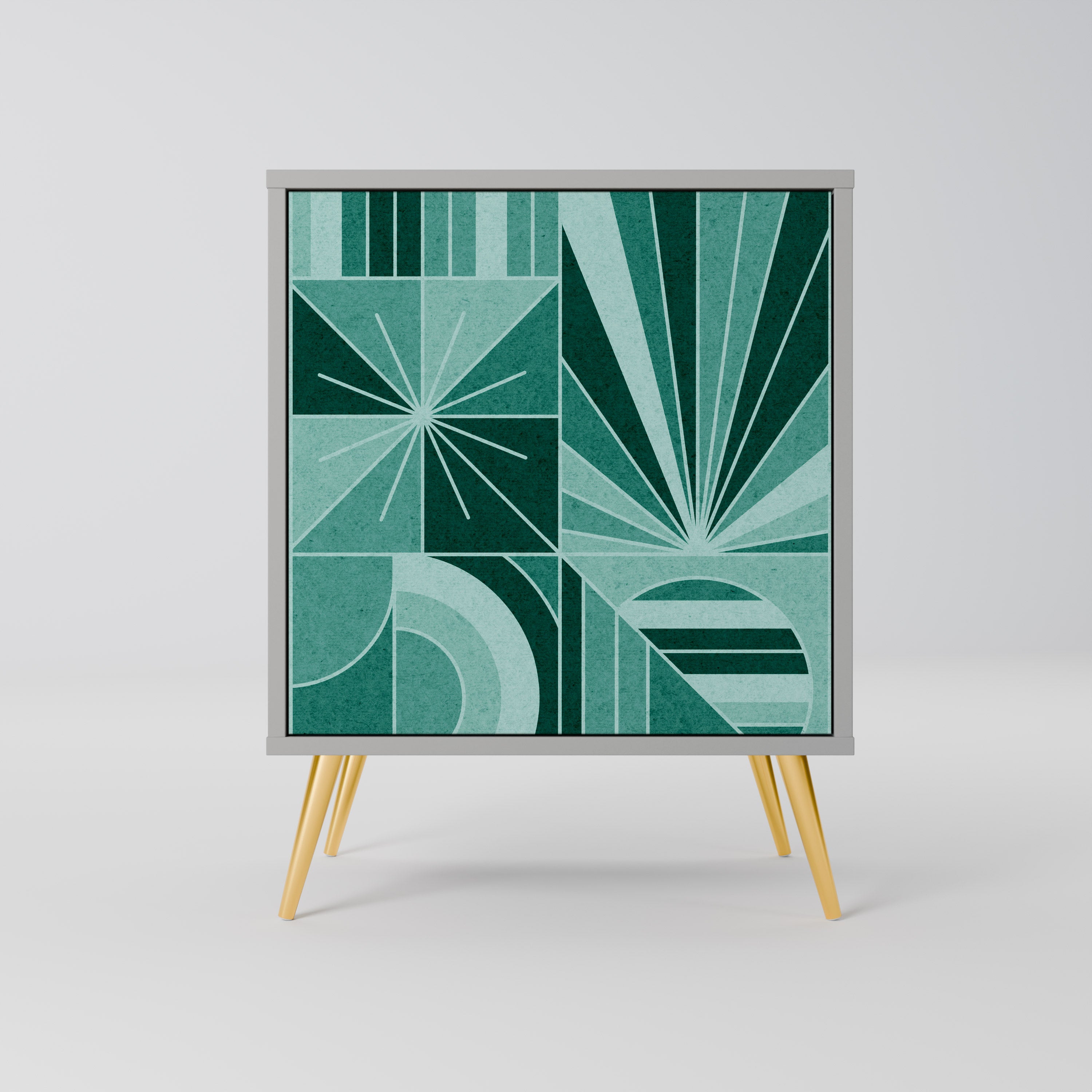 Aparador HARMONIC GRID de 1 puerta en acabado gris