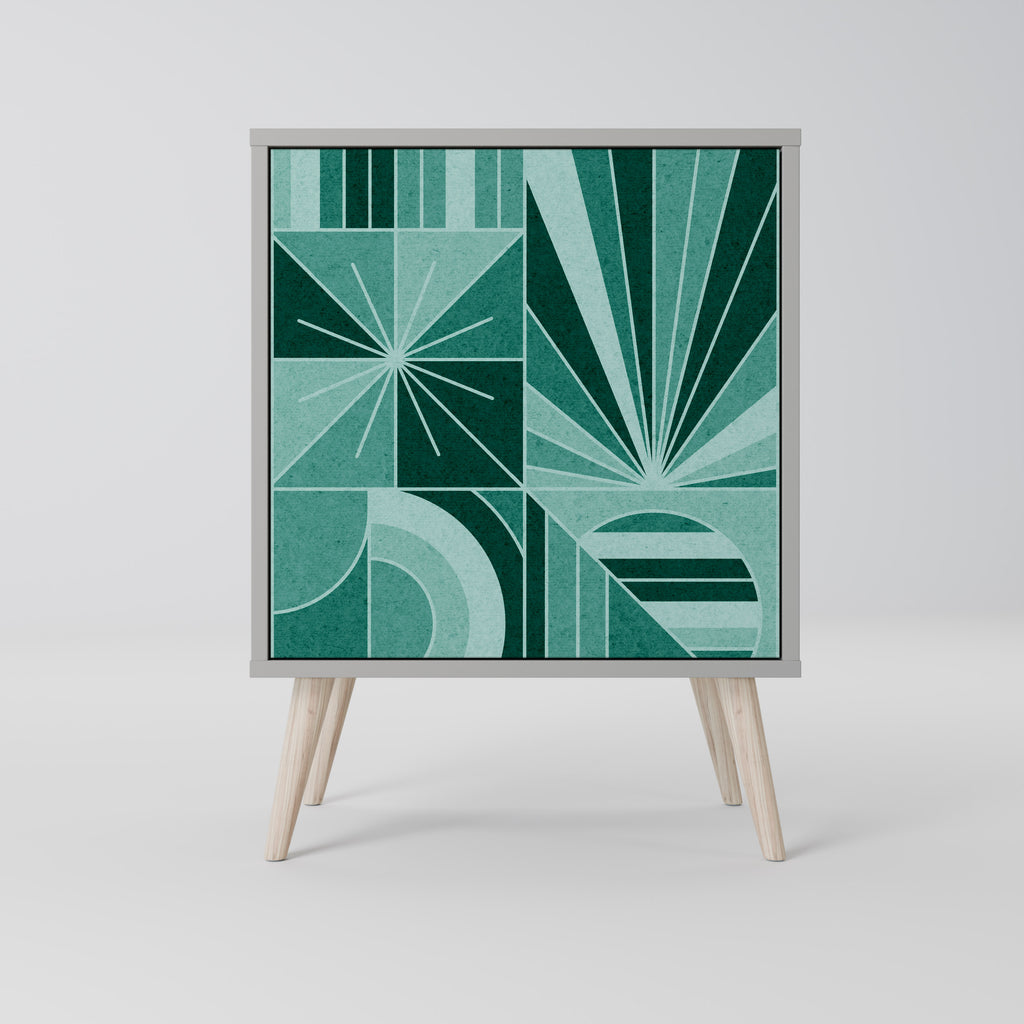 Aparador HARMONIC GRID de 1 puerta en acabado gris