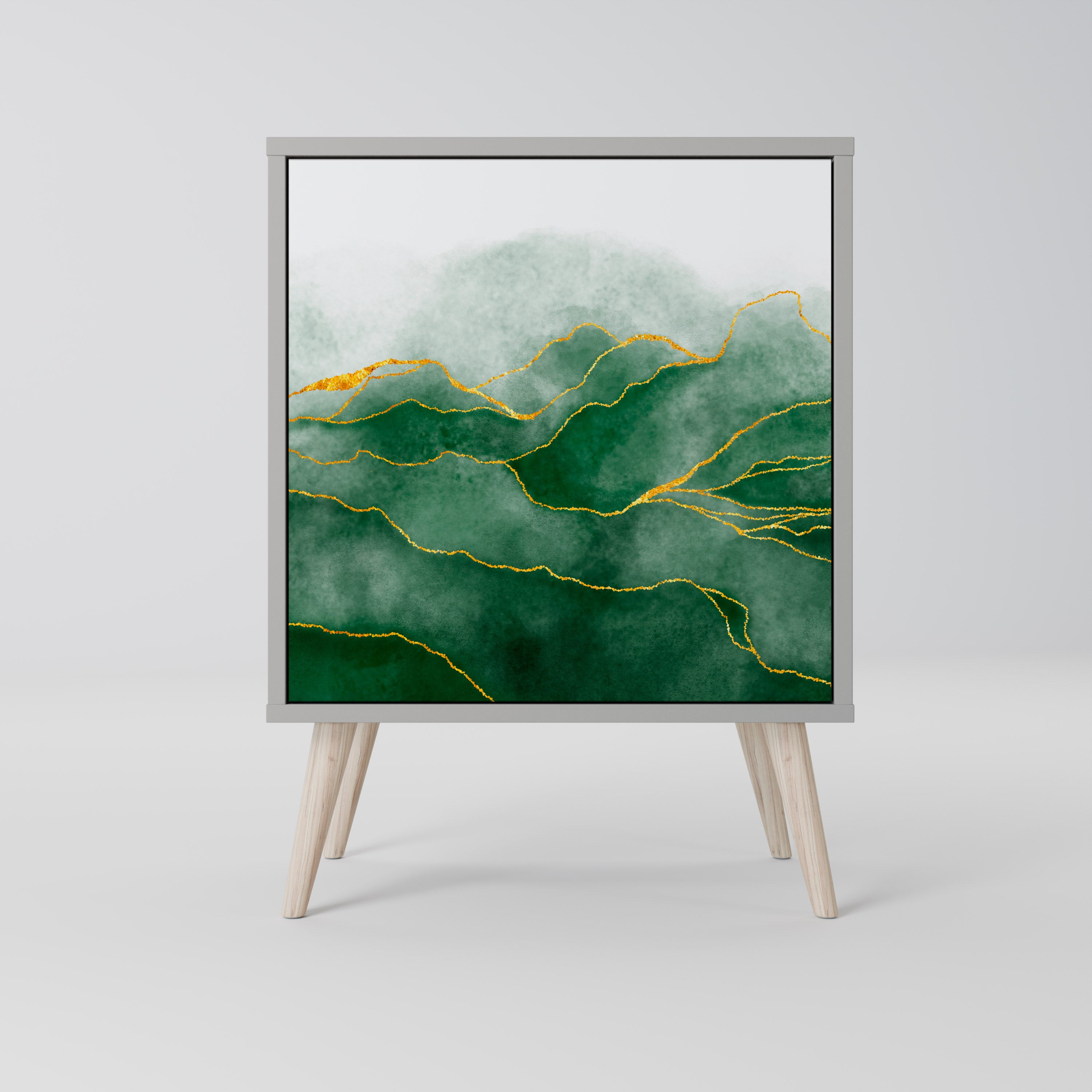 Aparador EXPENSIVE NATURE de 1 puerta en acabado gris