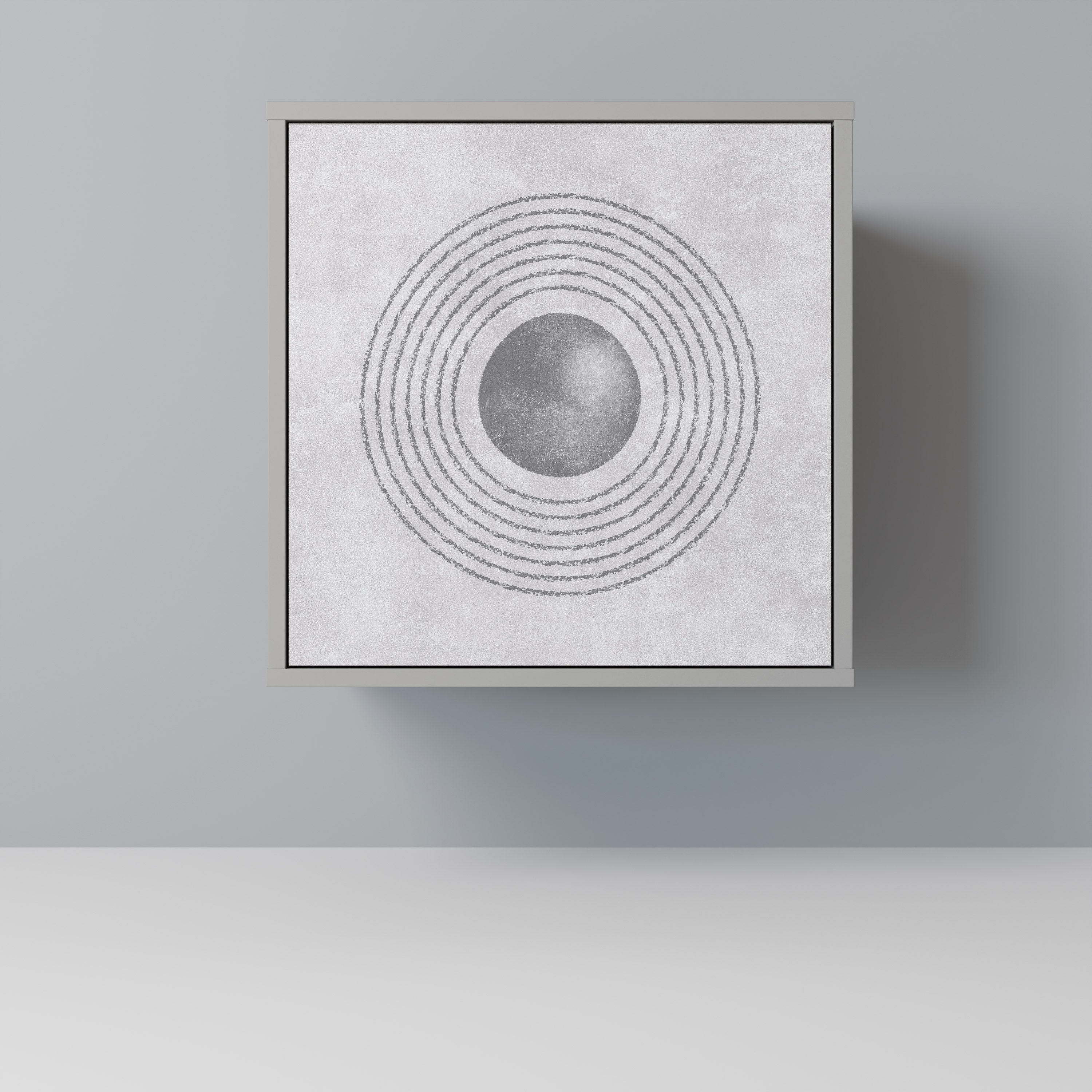 Aparador SOLID CIRCLES de 1 puerta en acabado gris