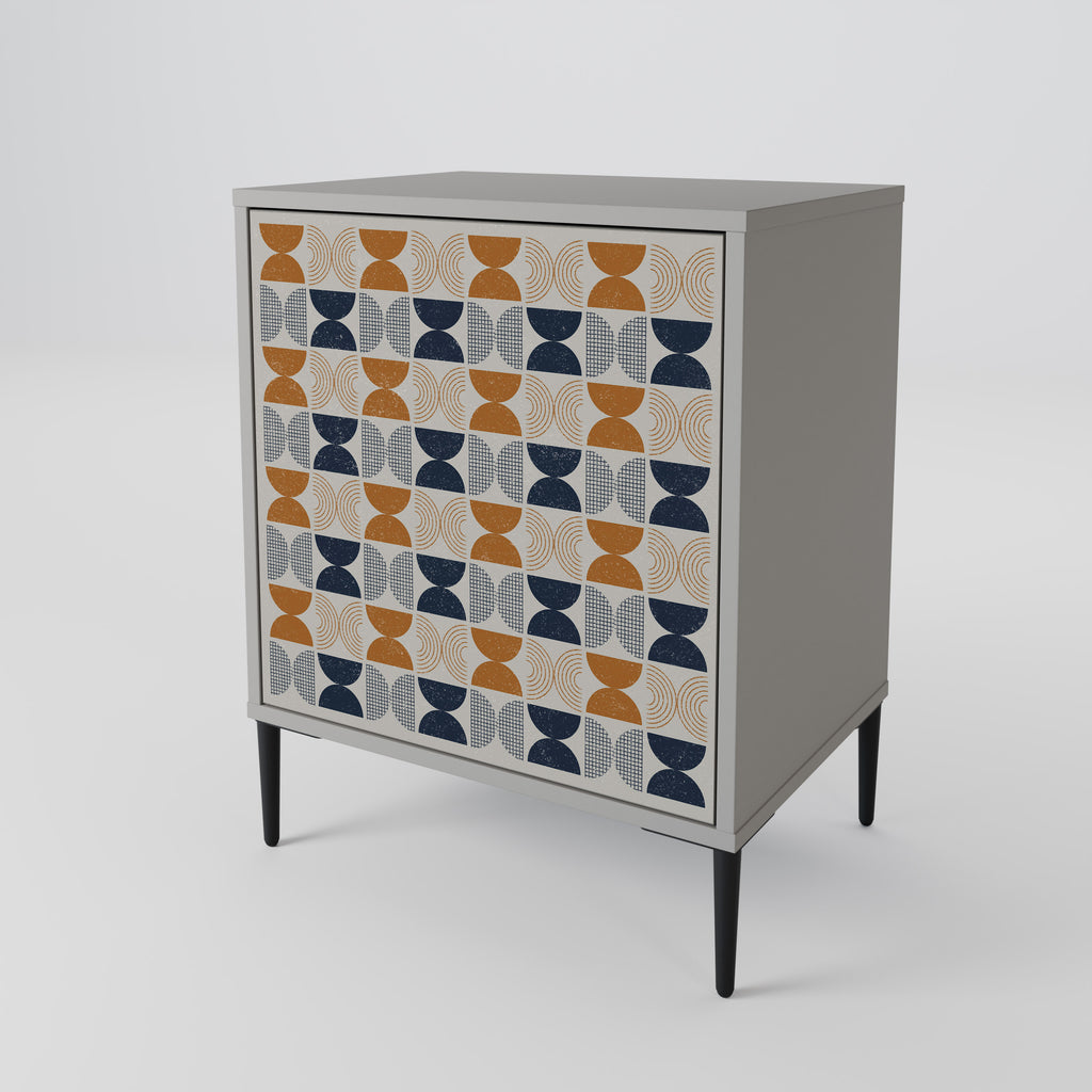 Aparador de 1 puerta de la gama Reflection en acabado gris