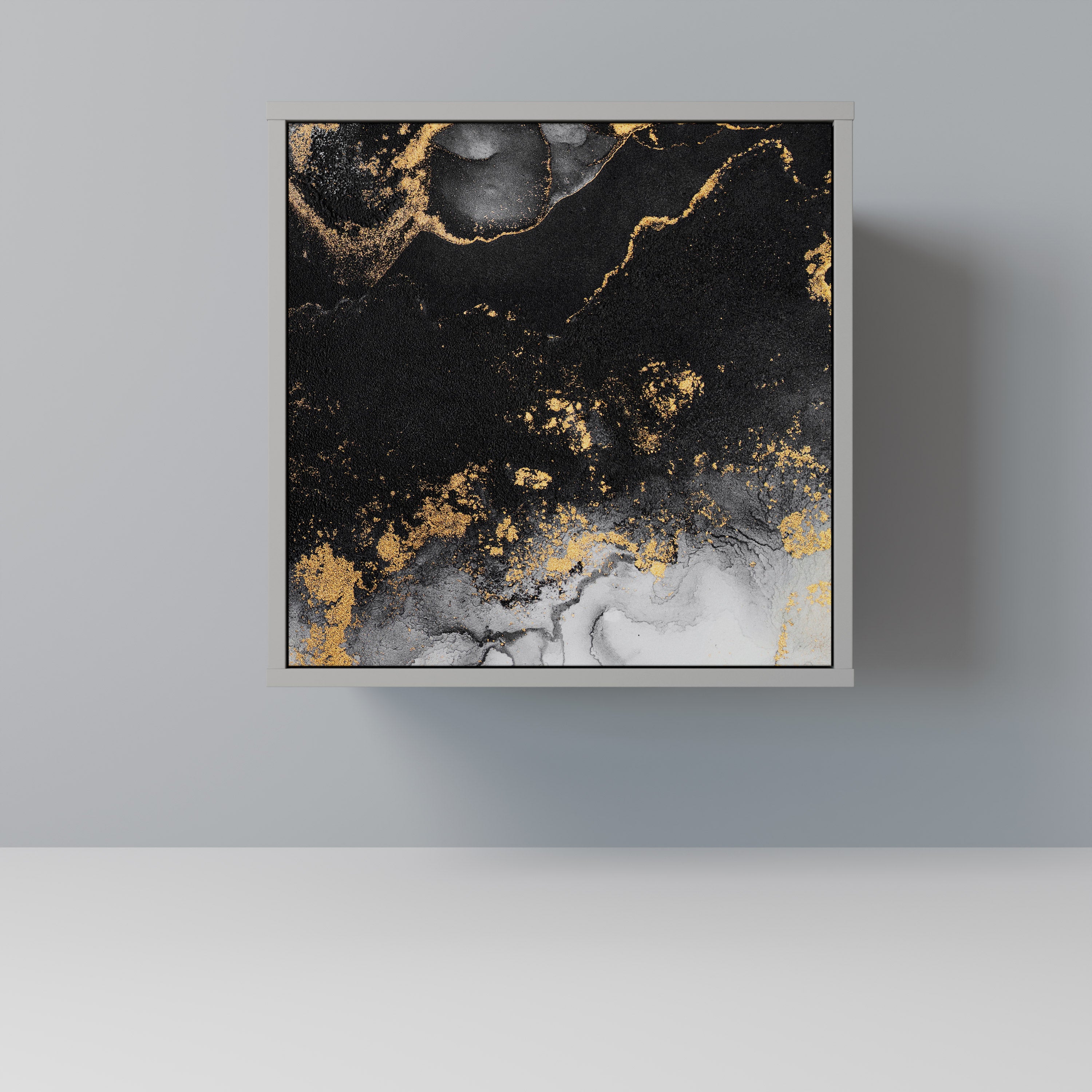 Aparador de 1 puerta MARBLE OF TOMORROW en acabado gris