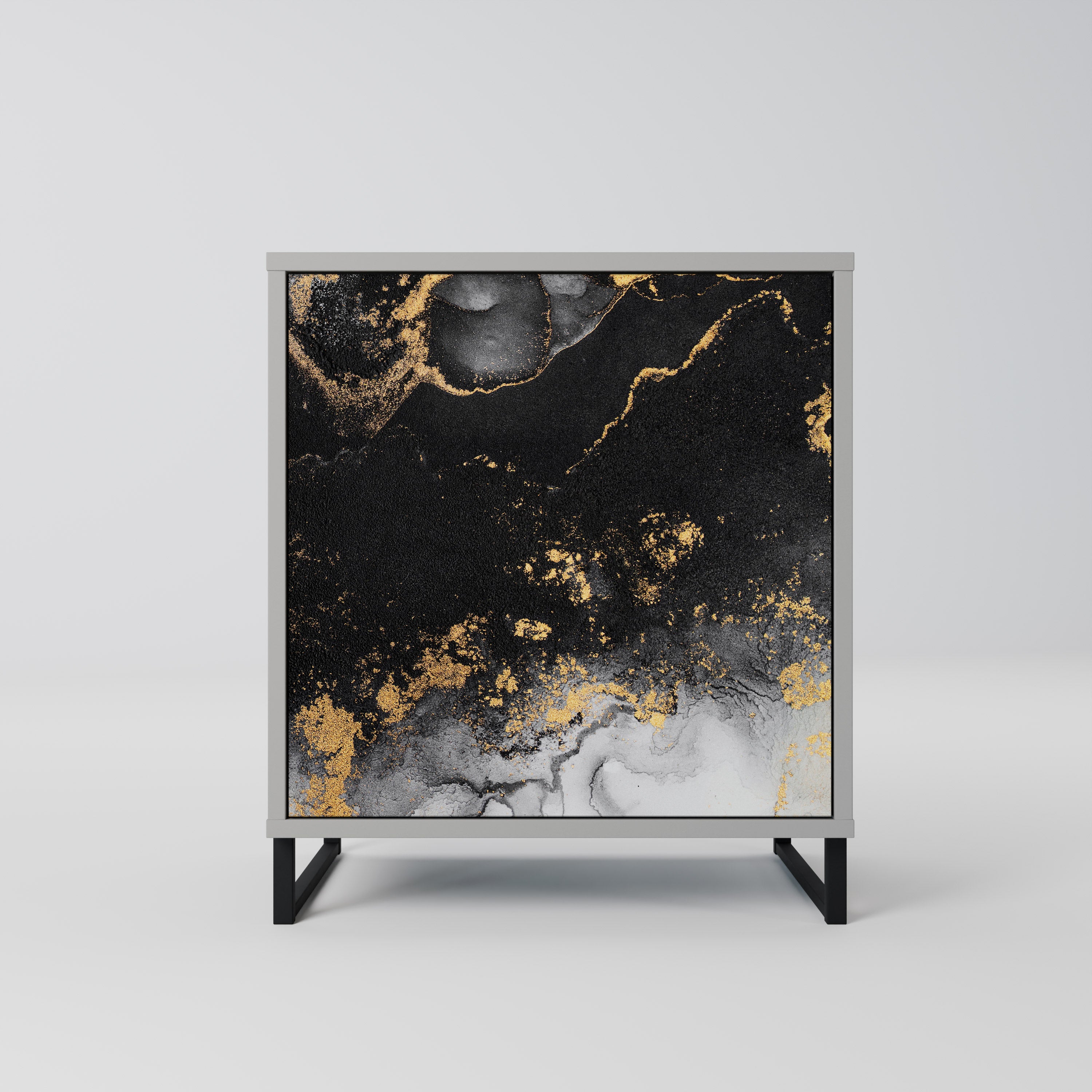 Aparador de 1 puerta MARBLE OF TOMORROW en acabado gris