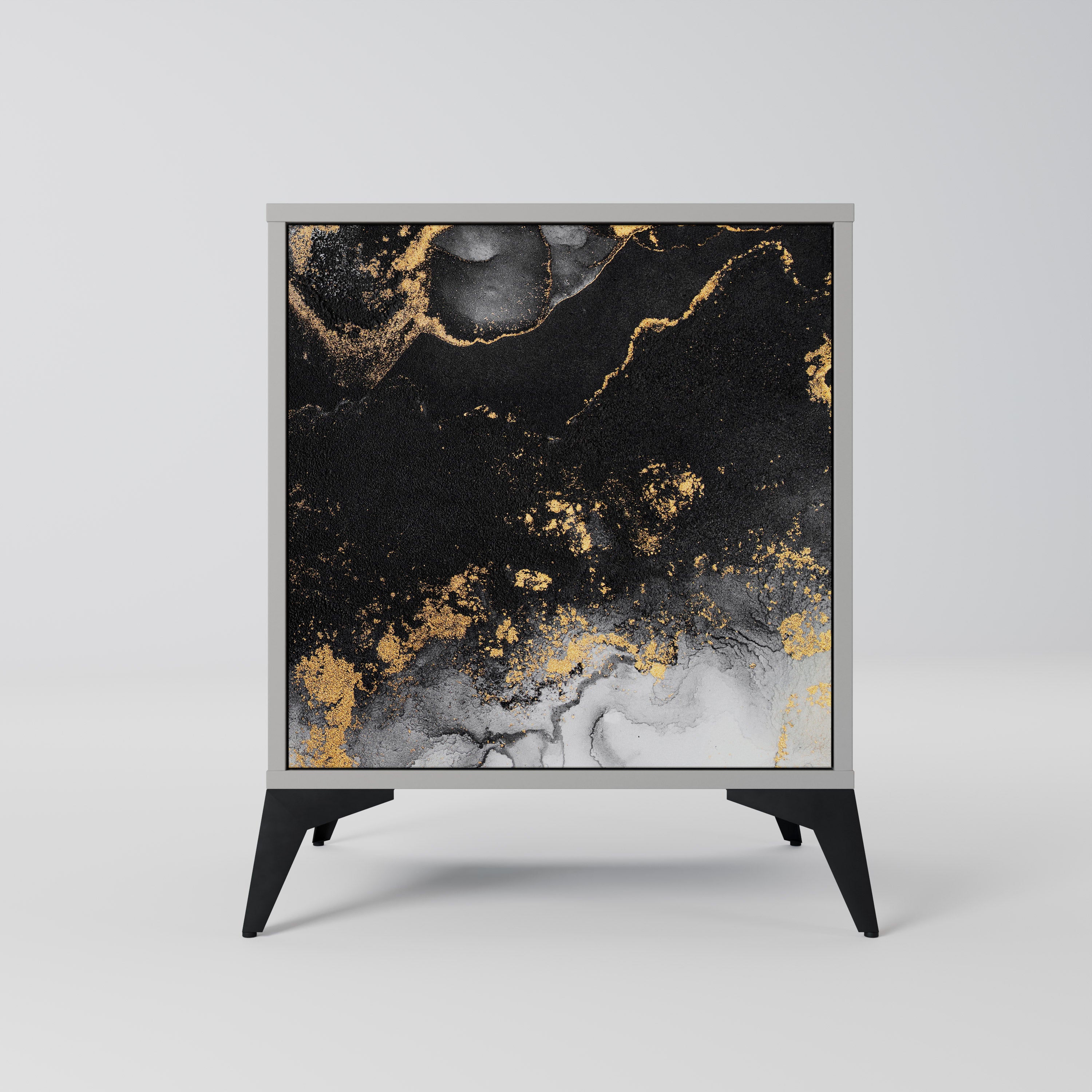 Aparador de 1 puerta MARBLE OF TOMORROW en acabado gris