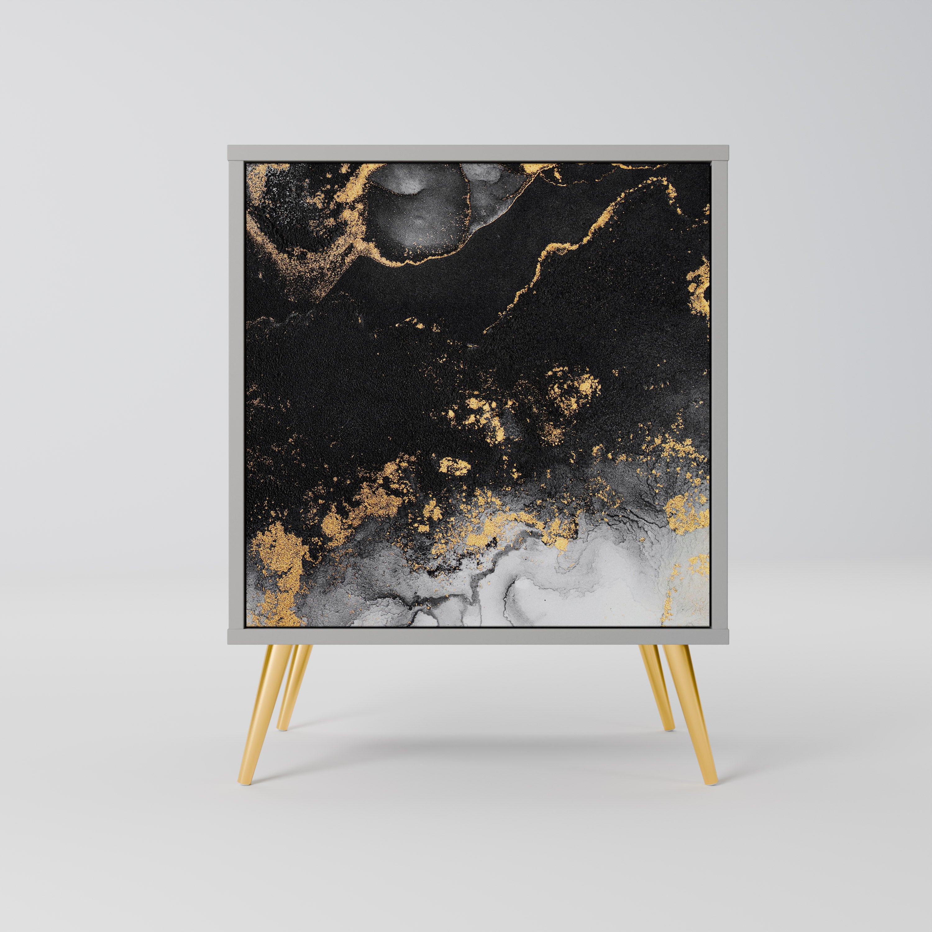 Aparador de 1 puerta MARBLE OF TOMORROW en acabado gris