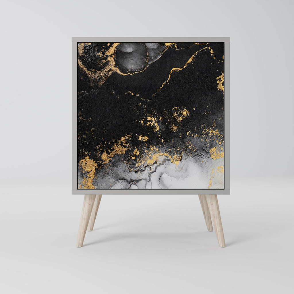 Aparador de 1 puerta MARBLE OF TOMORROW en acabado gris