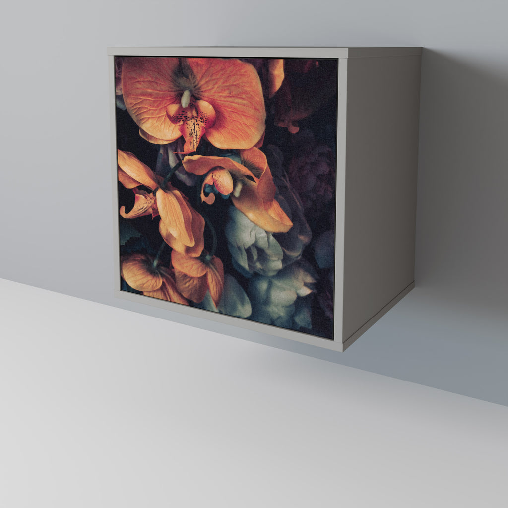 Aparador NEVERENDING BLOOM de 1 puerta en acabado gris