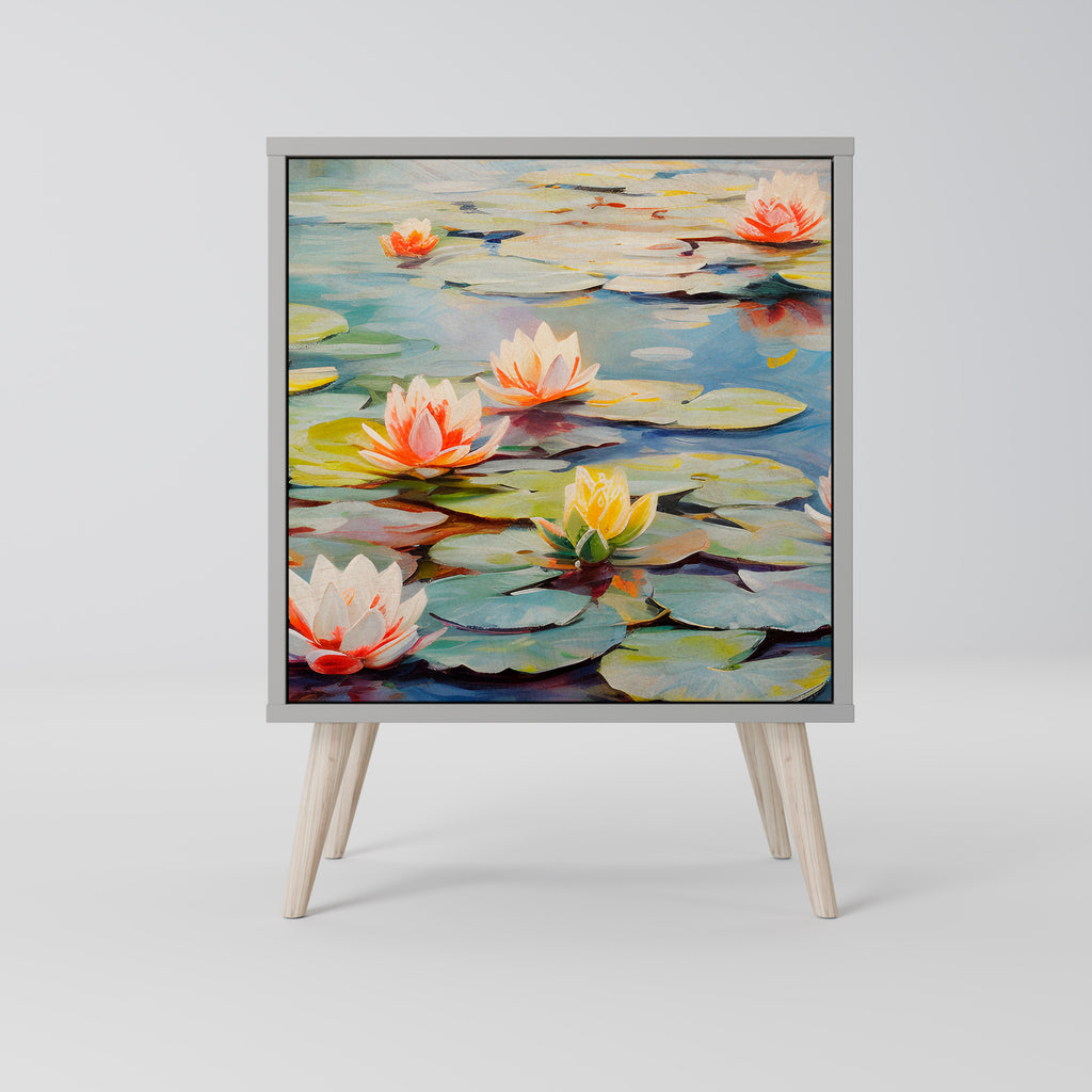 Aparador BLOOMING WATERS de 1 puerta en acabado gris