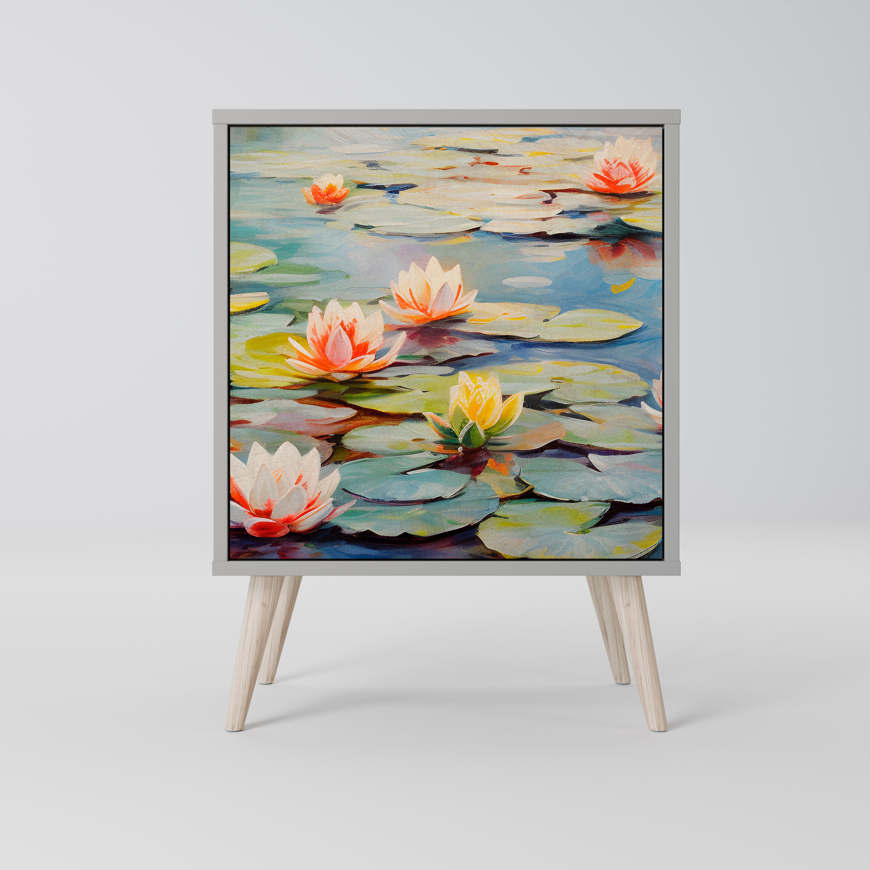 Aparador BLOOMING WATERS de 1 puerta en acabado gris