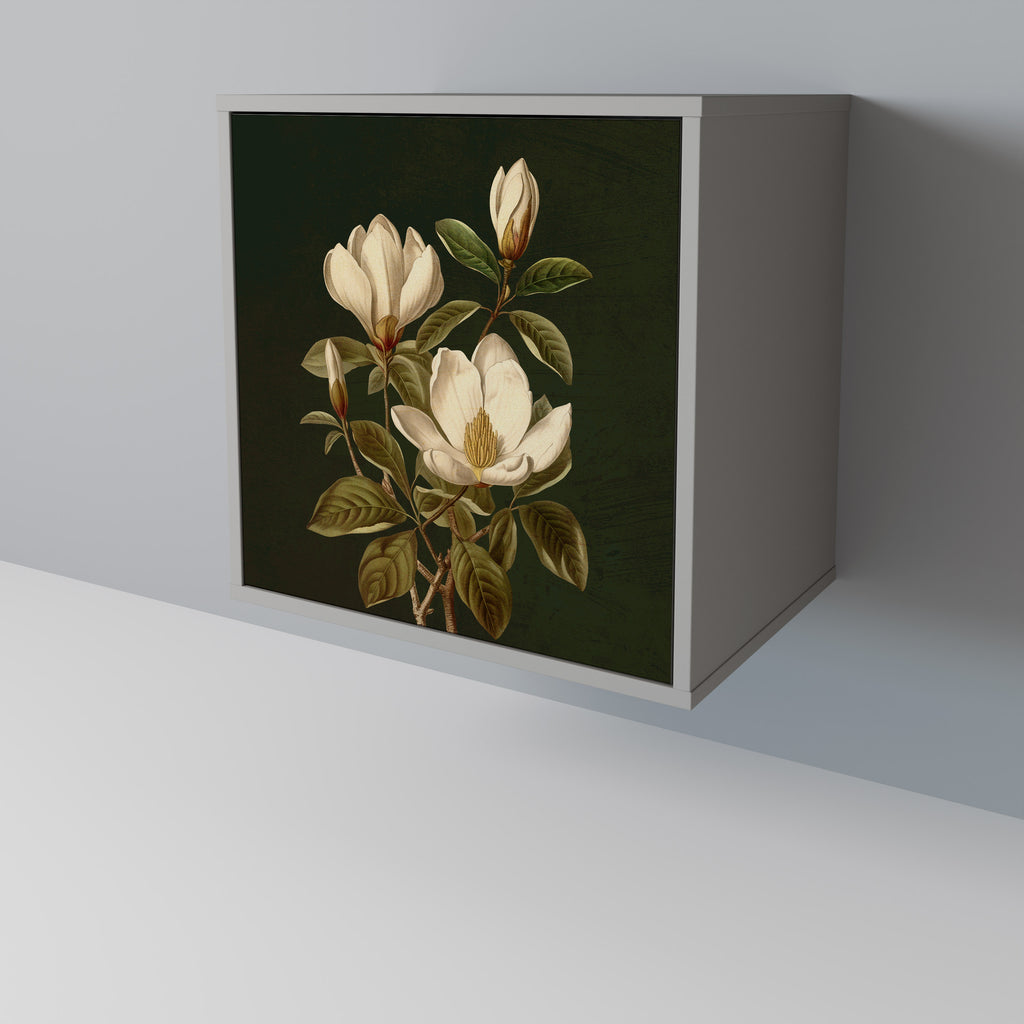 Aparador FLORAL NOIR de 1 puerta en acabado gris