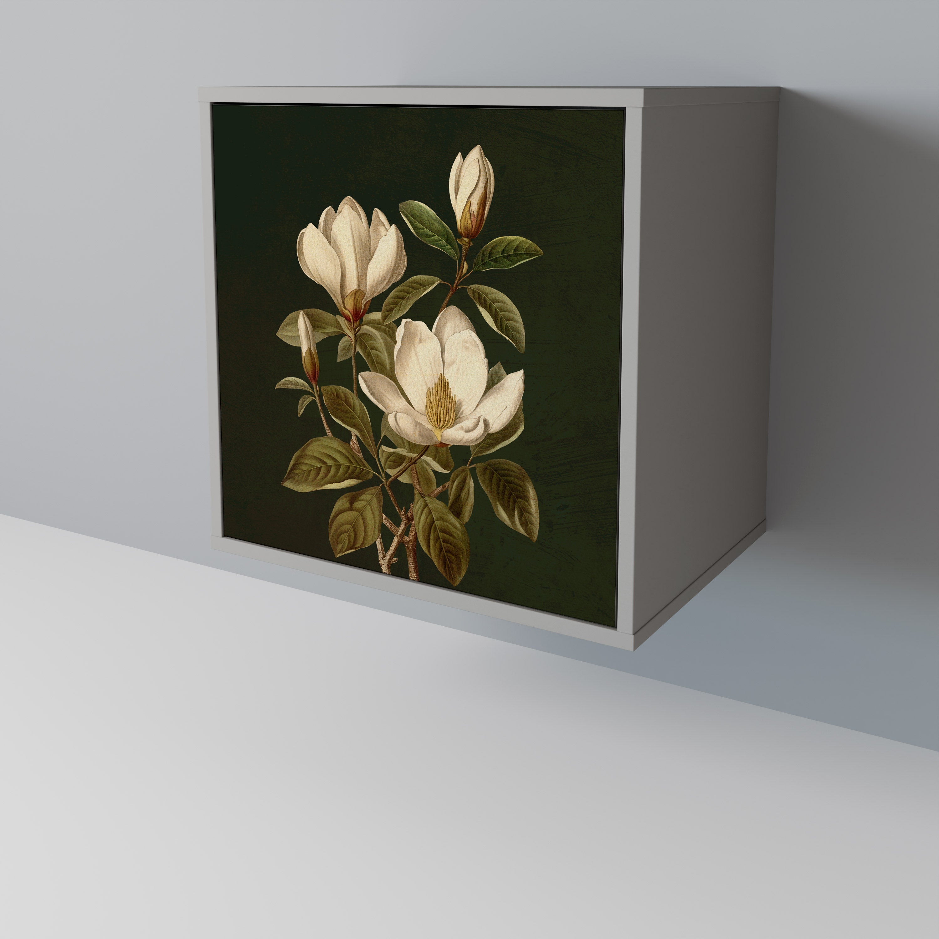 Aparador FLORAL NOIR de 1 puerta en acabado gris