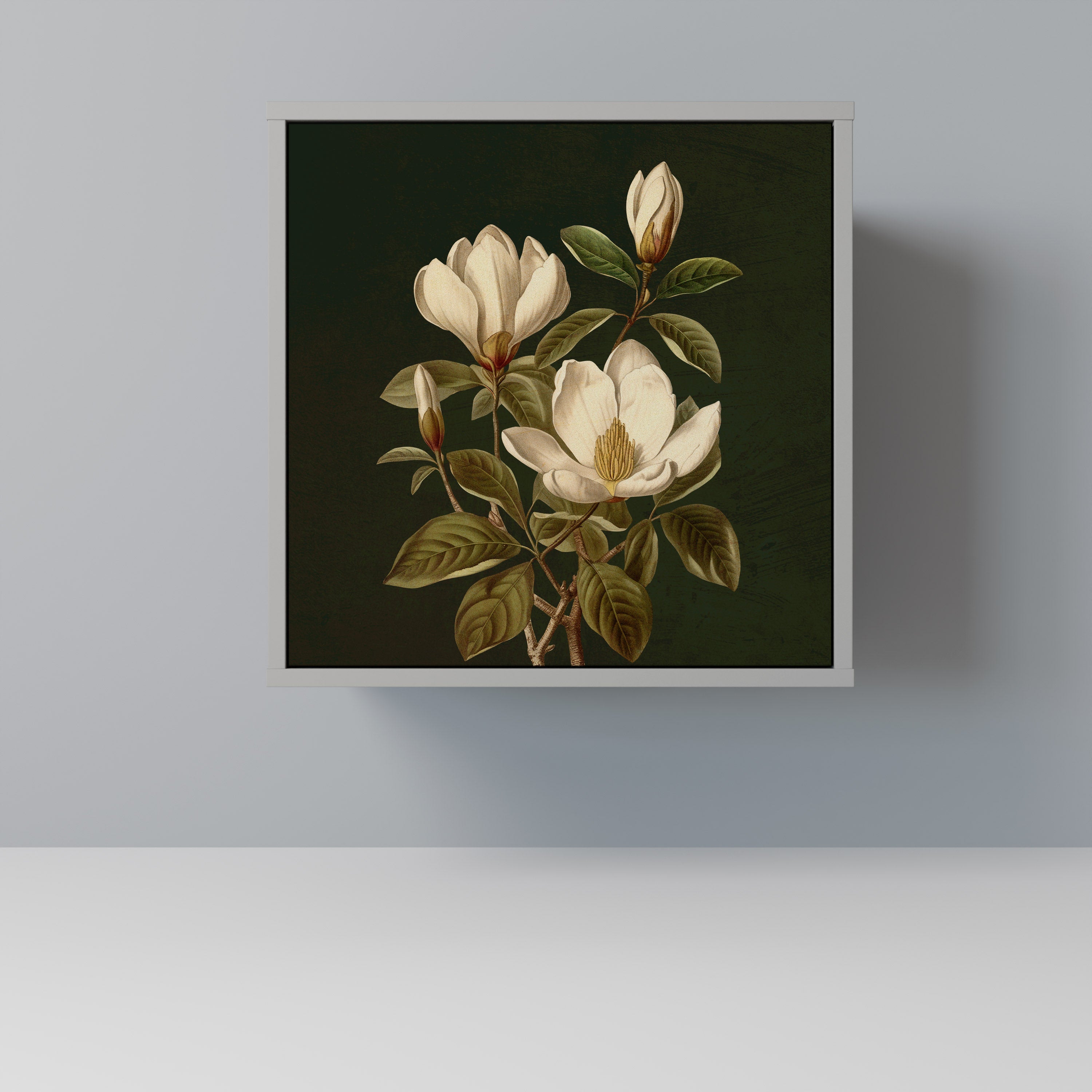 Aparador FLORAL NOIR de 1 puerta en acabado gris