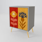 SCANDIC FLOWERET Aparador de 1 Puerta en Acabado Gris