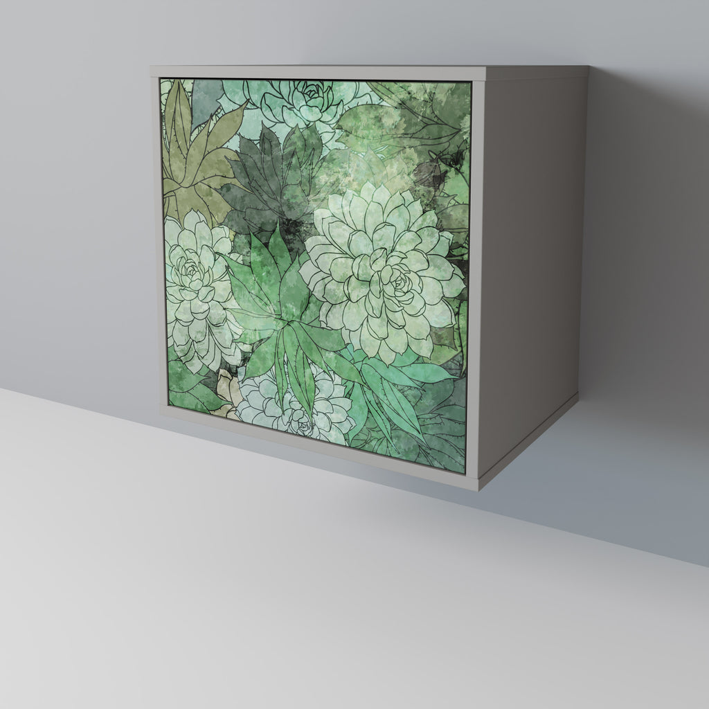 Aparador de una puerta SUCCULENT CLUSTER en acabado gris