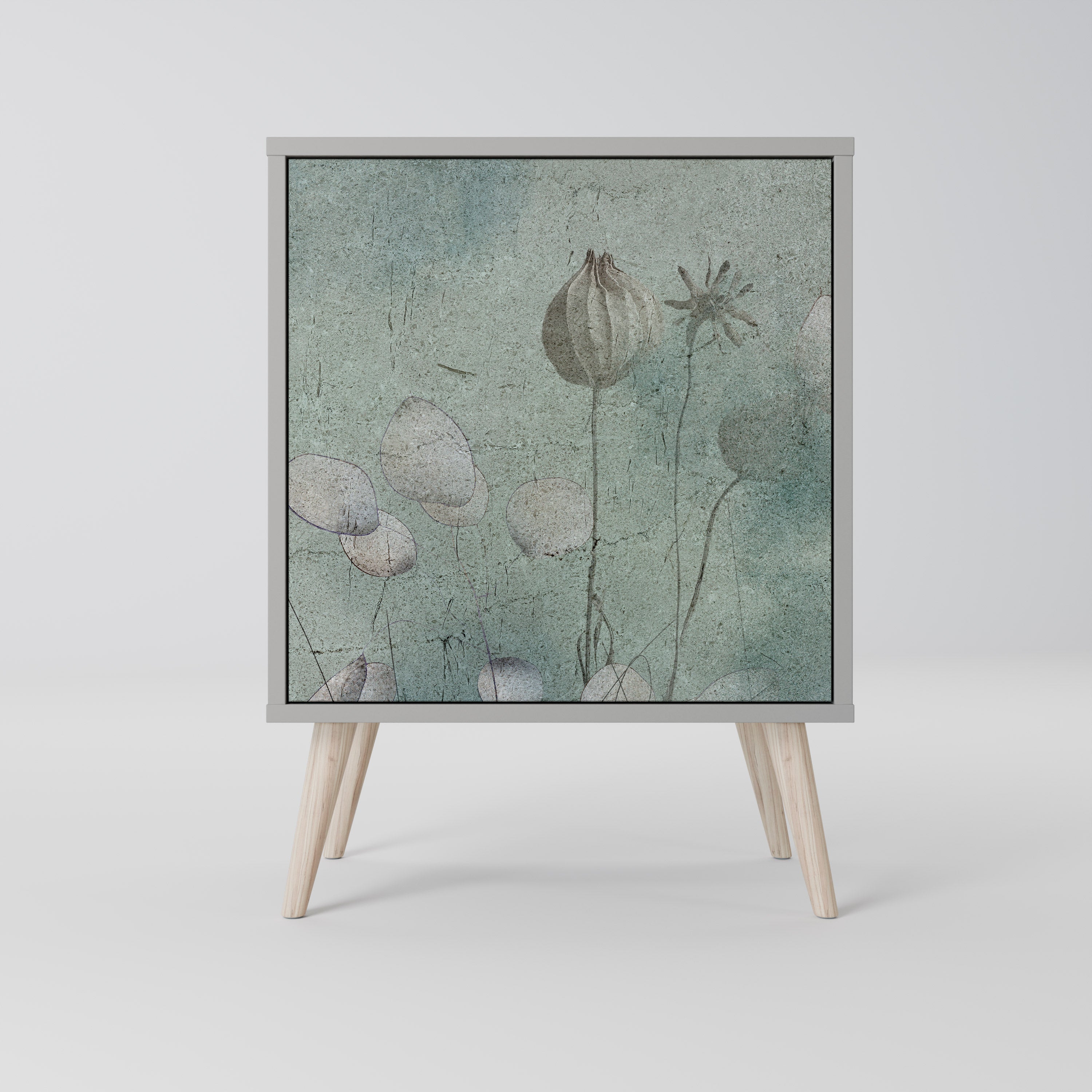 Aparador NIGHT LADY de 1 puerta en acabado gris