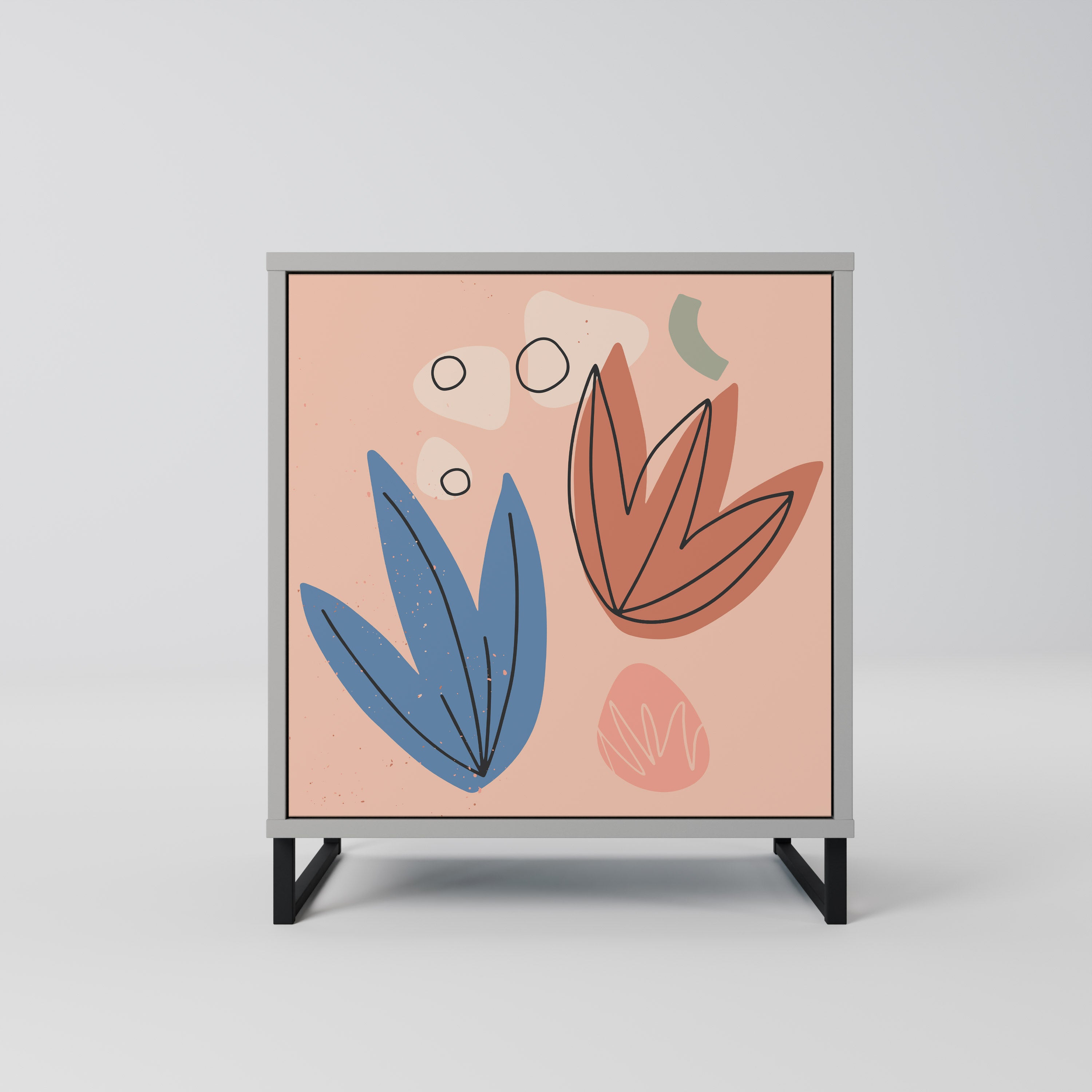 Aparador PASTEL DESTINY de 1 puerta en acabado gris