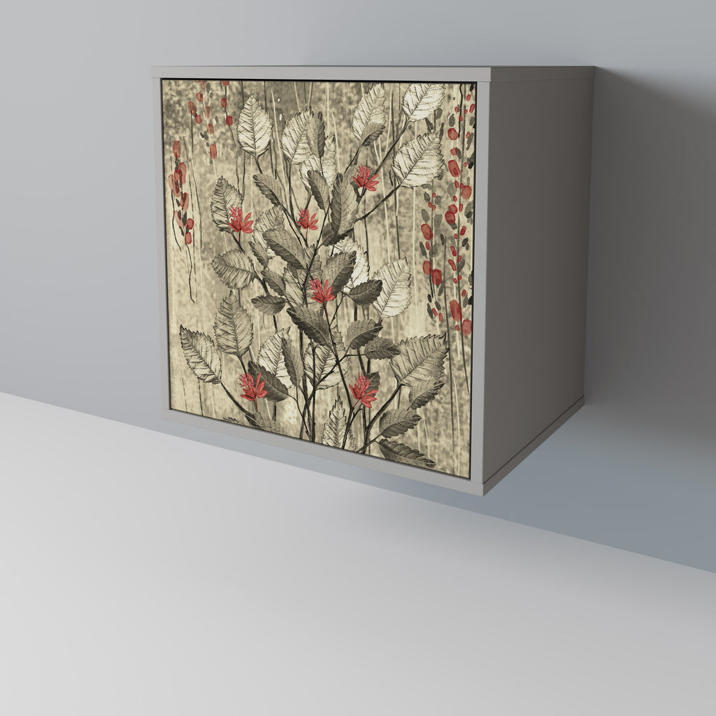 Aparador HERBAL GRACE de 1 puerta en acabado gris