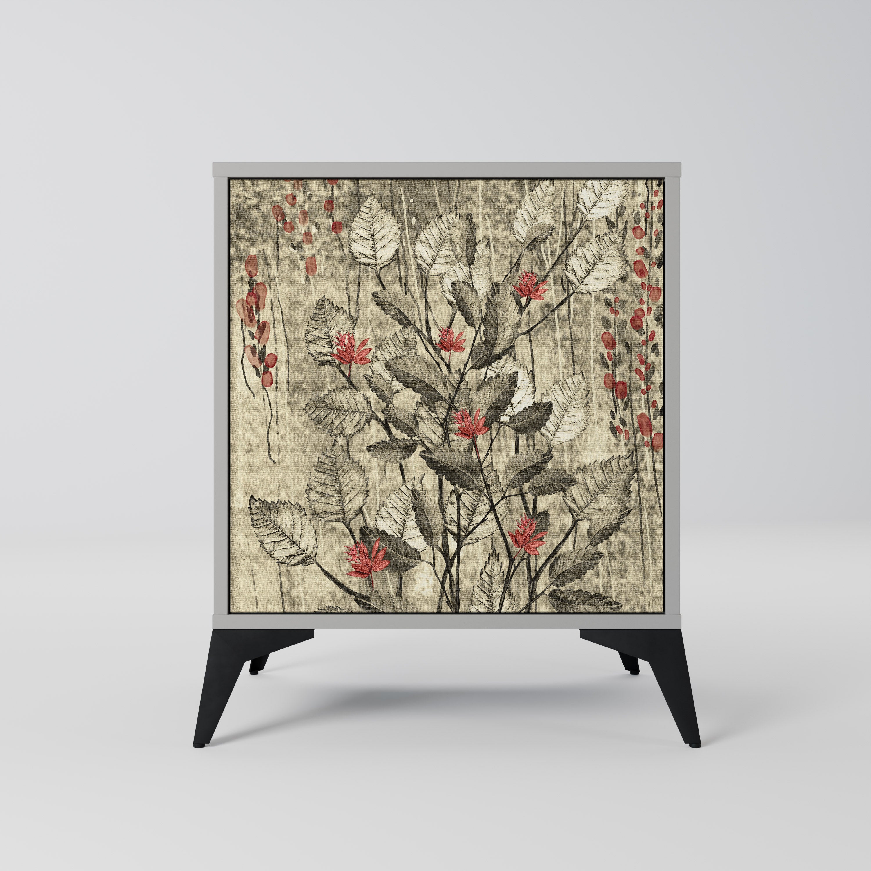 Aparador HERBAL GRACE de 1 puerta en acabado gris