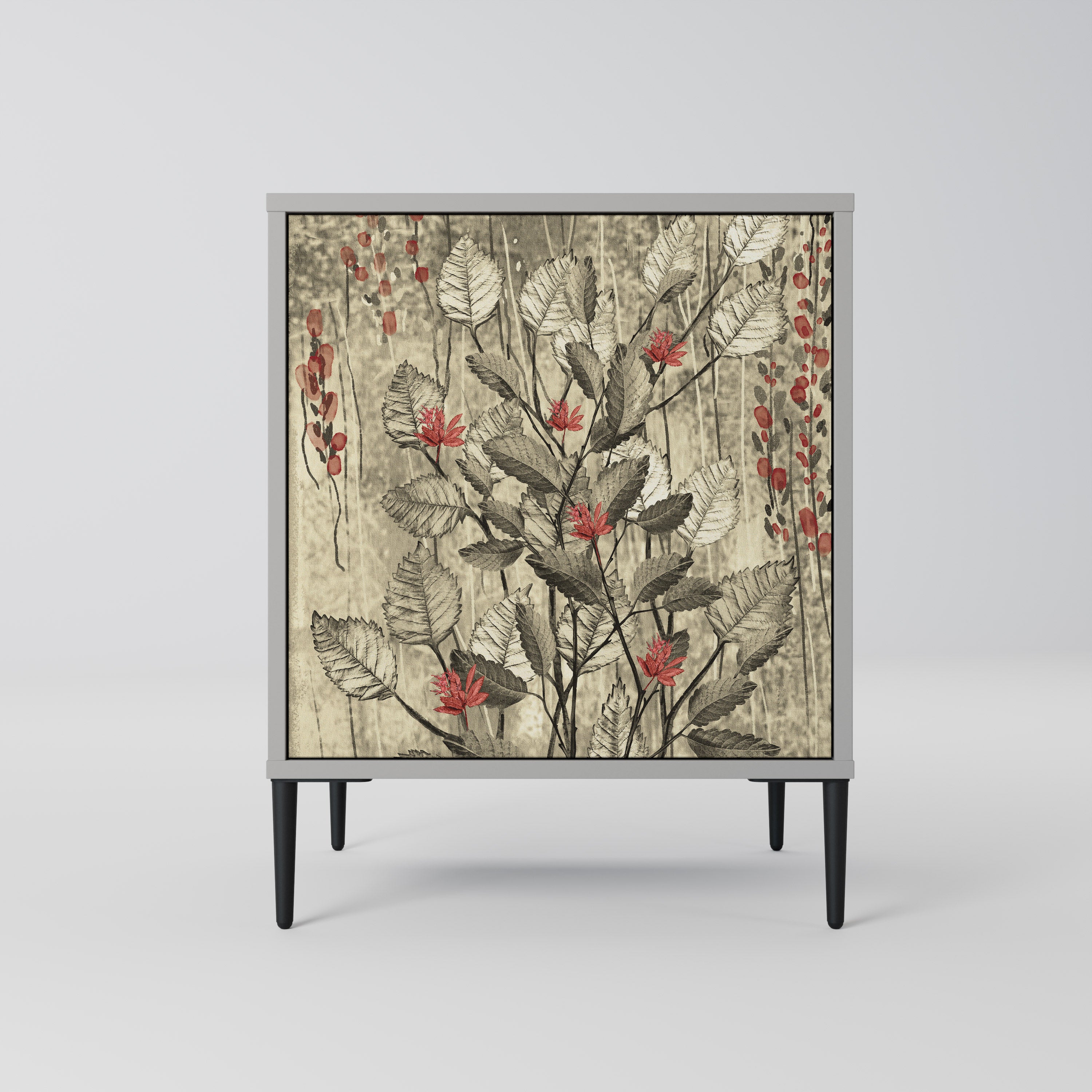 Aparador HERBAL GRACE de 1 puerta en acabado gris