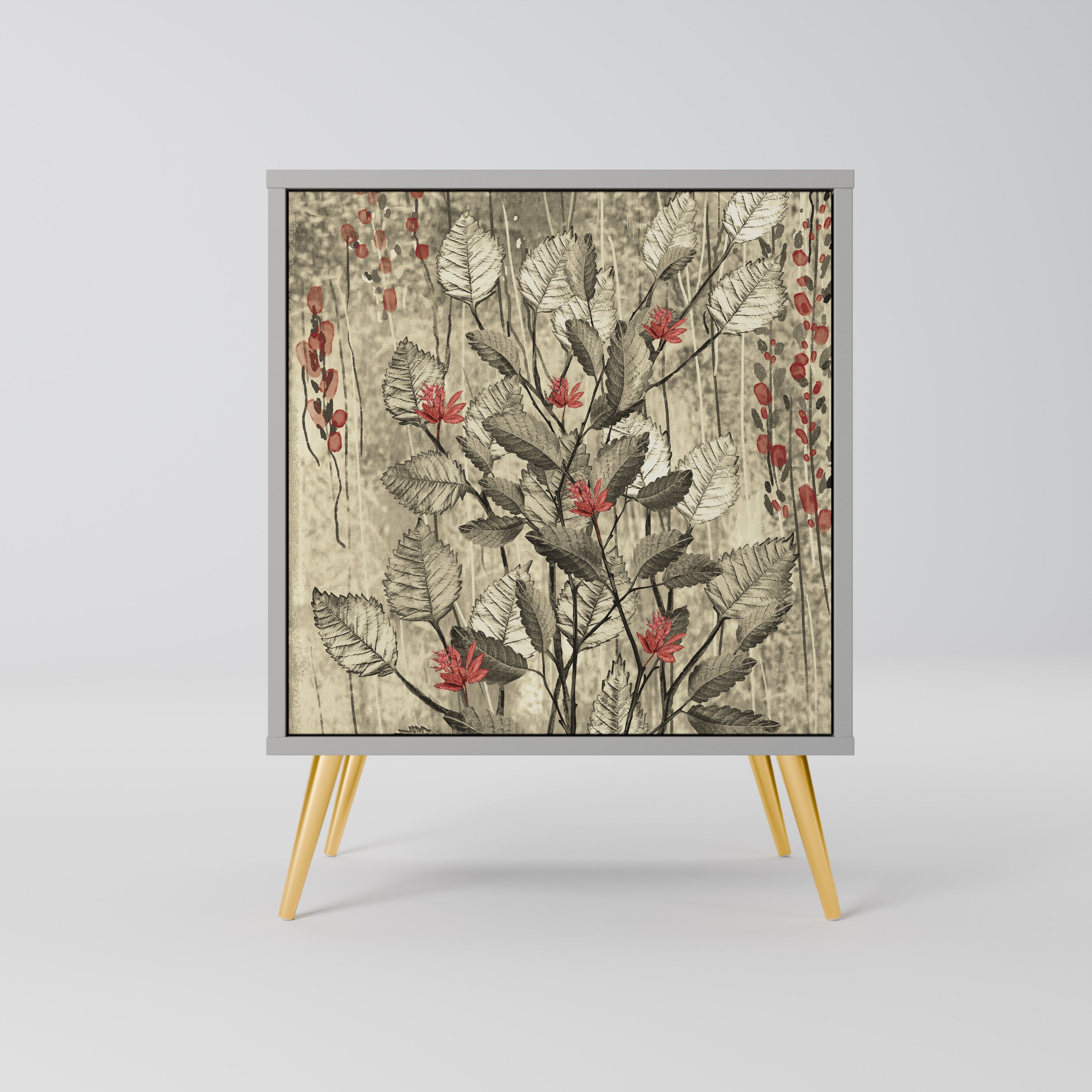 Aparador HERBAL GRACE de 1 puerta en acabado gris