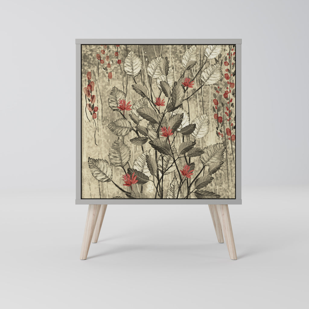 Aparador HERBAL GRACE de 1 puerta en acabado gris