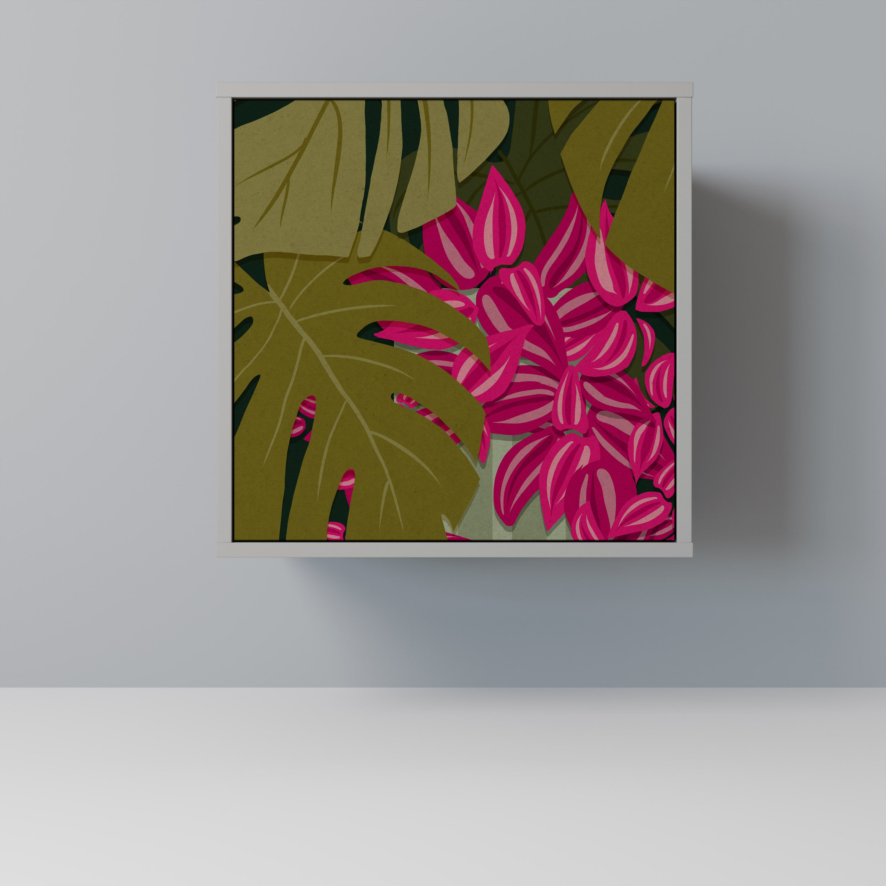 Aparador TROPICAL BEAUTY de 1 puerta en acabado gris