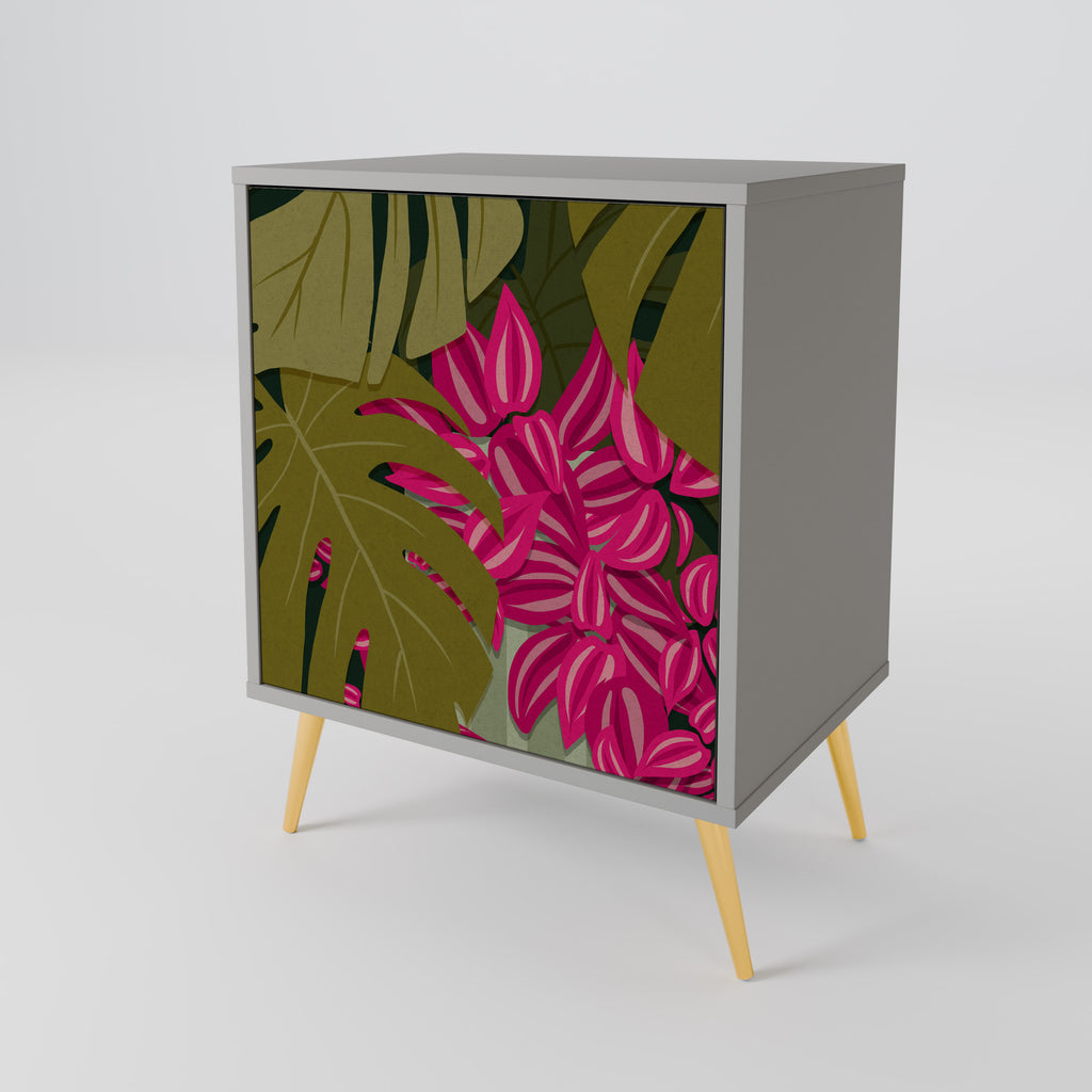 Aparador TROPICAL BEAUTY de 1 puerta en acabado gris