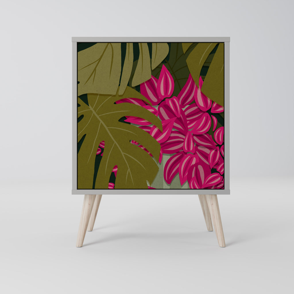 Aparador TROPICAL BEAUTY de 1 puerta en acabado gris