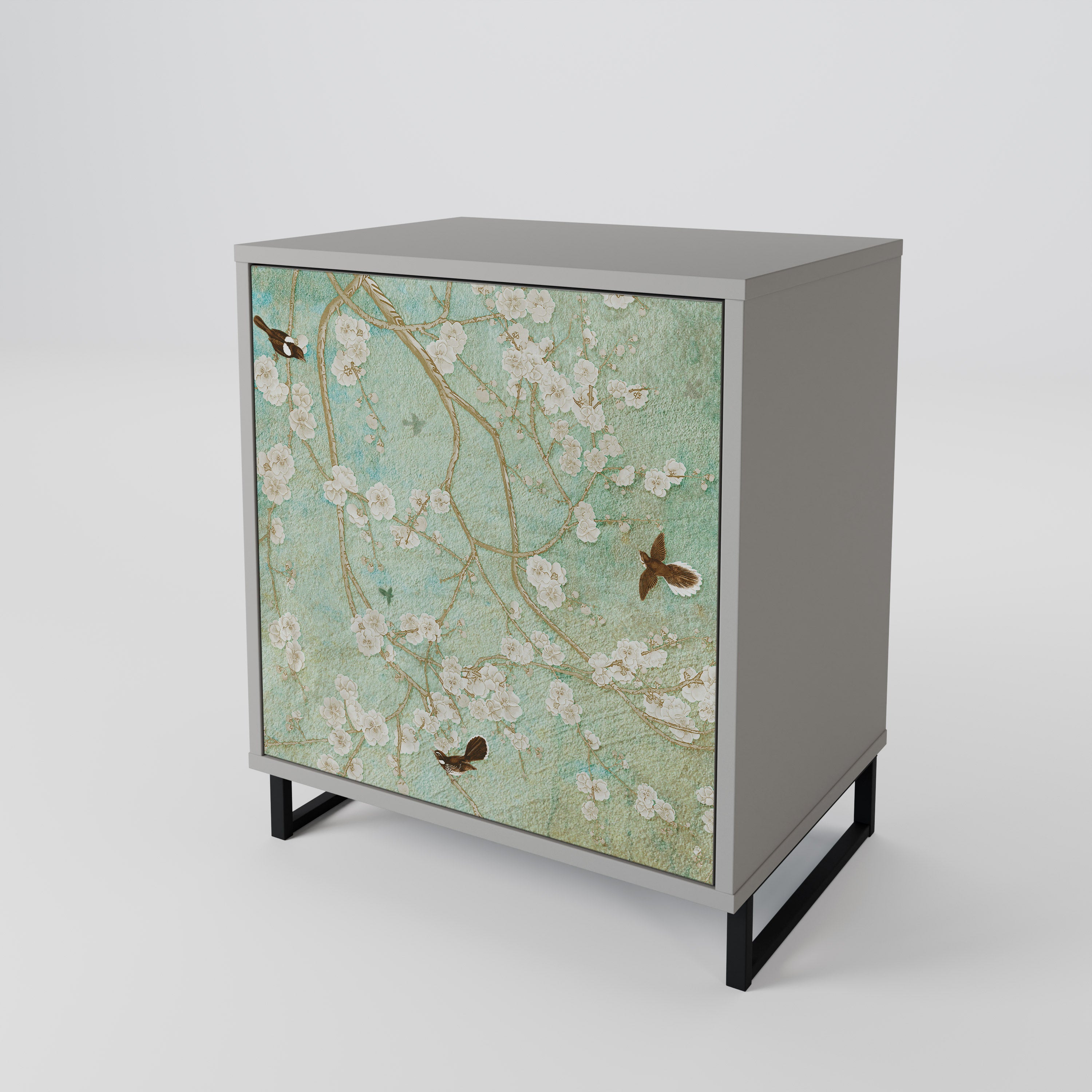 Aparador BLOOMING CHARM de 1 puerta en acabado gris