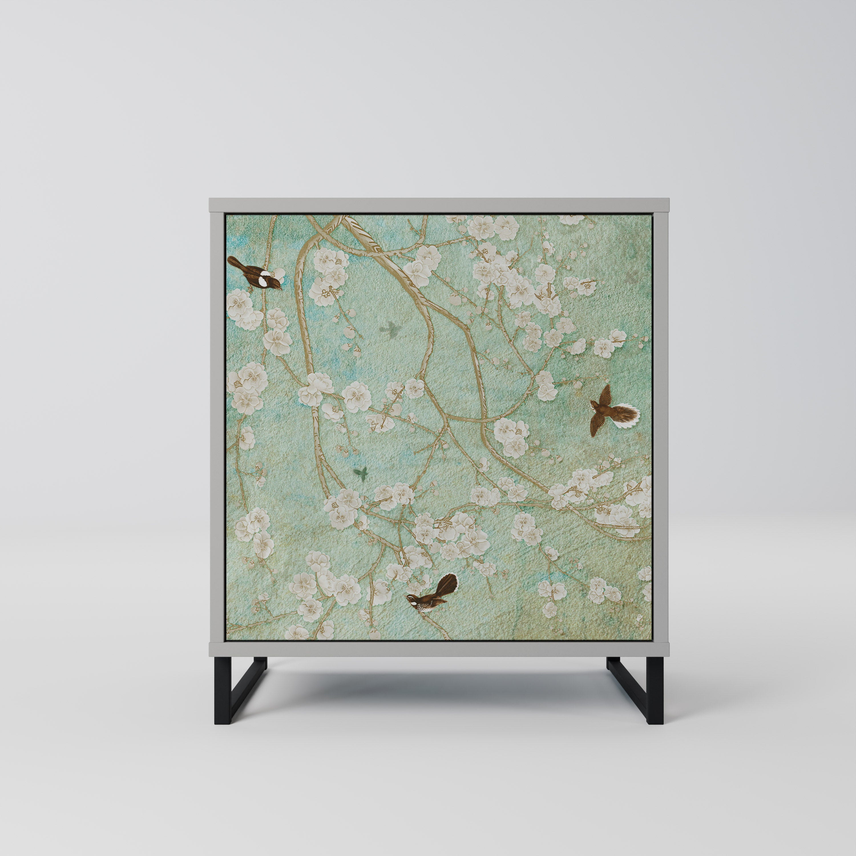 Aparador BLOOMING CHARM de 1 puerta en acabado gris