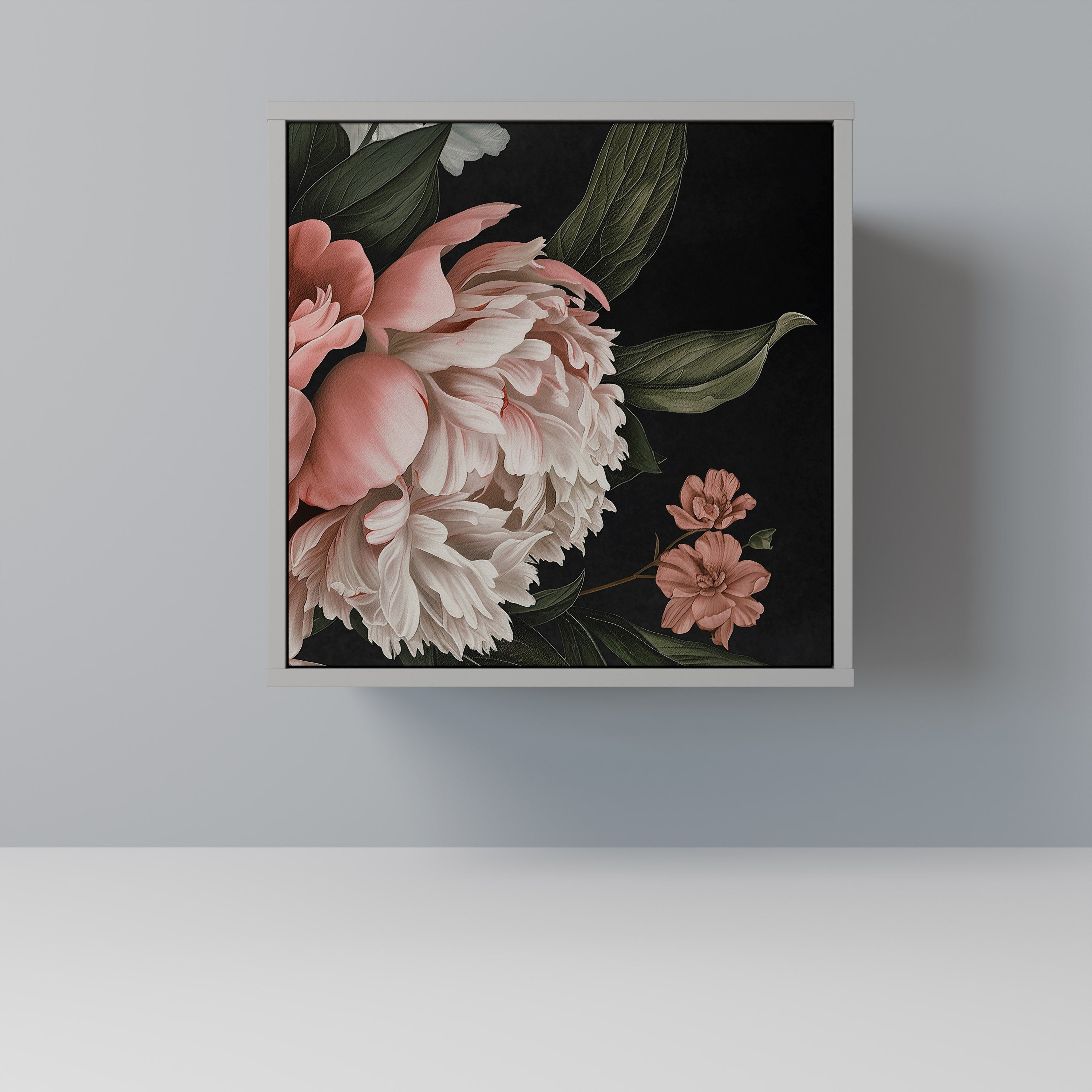 Aparador LUSH ELEGANCE de 1 puerta en acabado gris