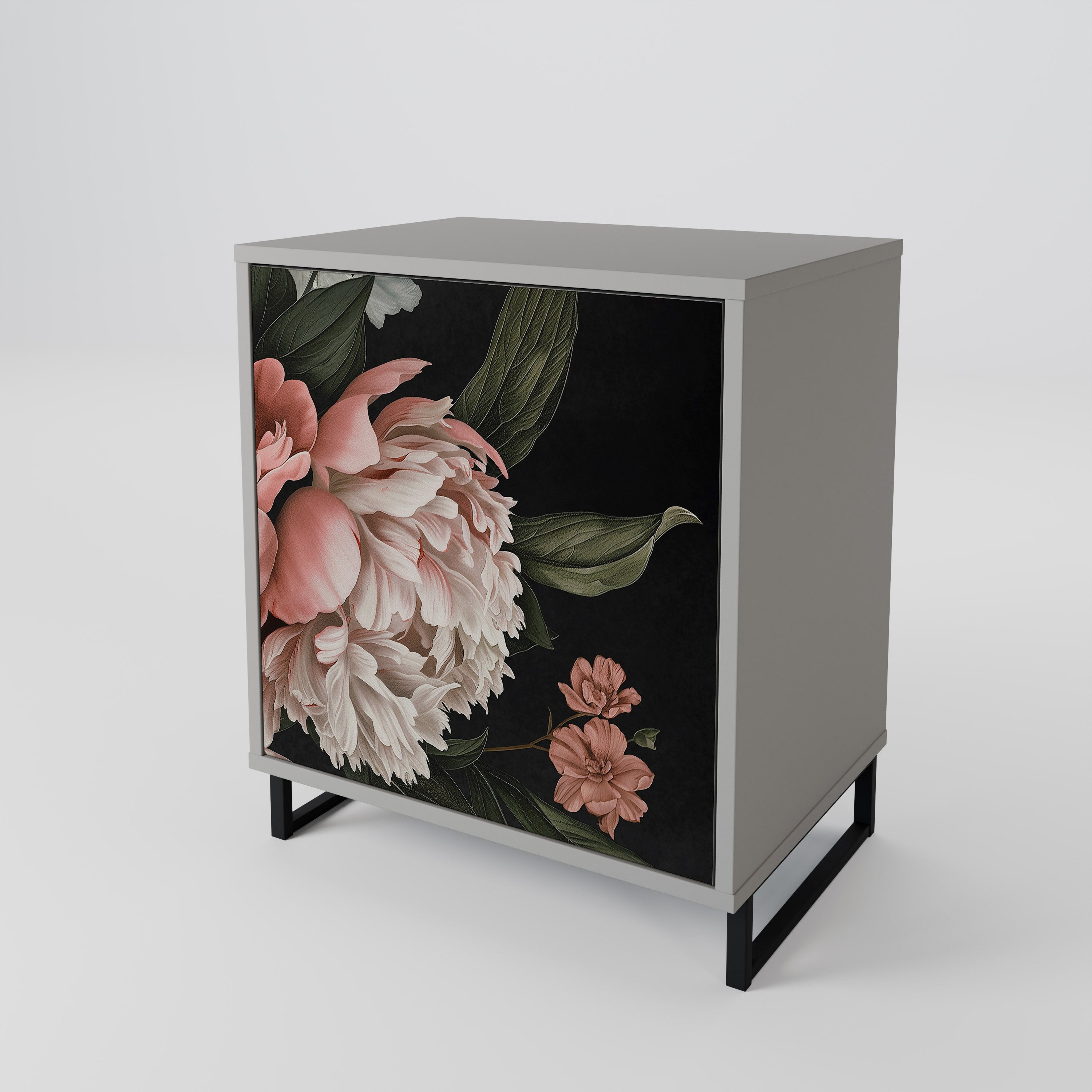 Aparador LUSH ELEGANCE de 1 puerta en acabado gris