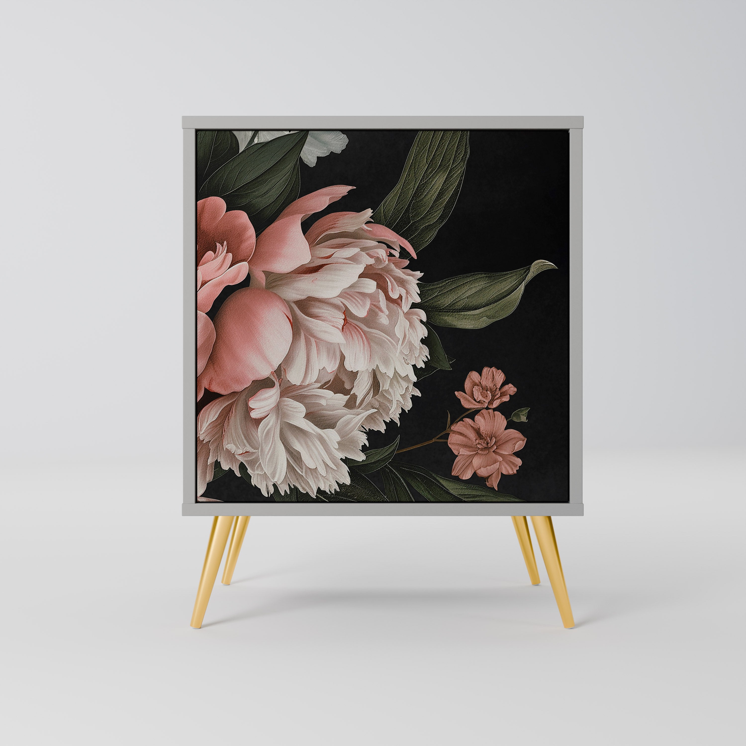 Aparador LUSH ELEGANCE de 1 puerta en acabado gris