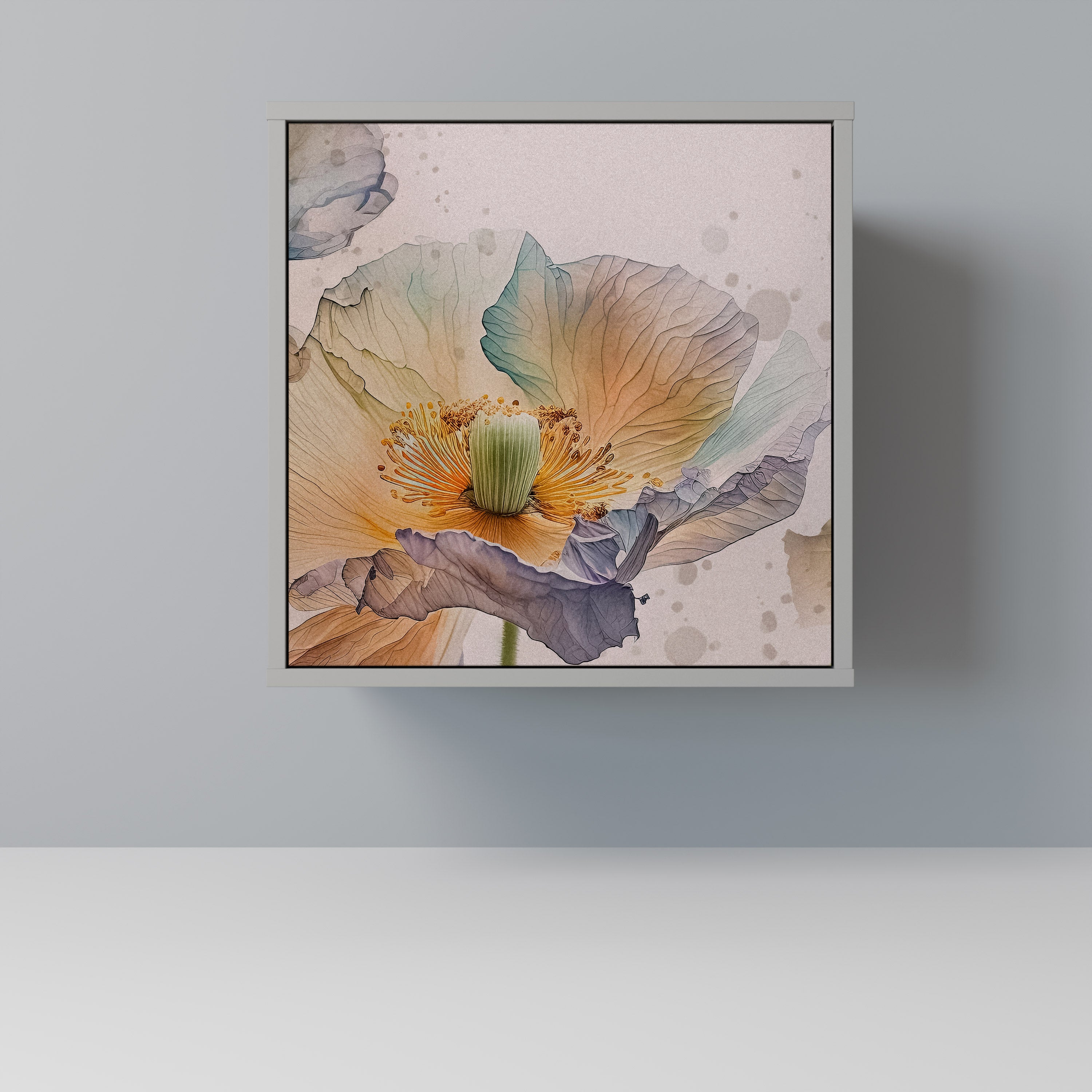 Aparador SOFTEN POPPY de 1 puerta en acabado gris