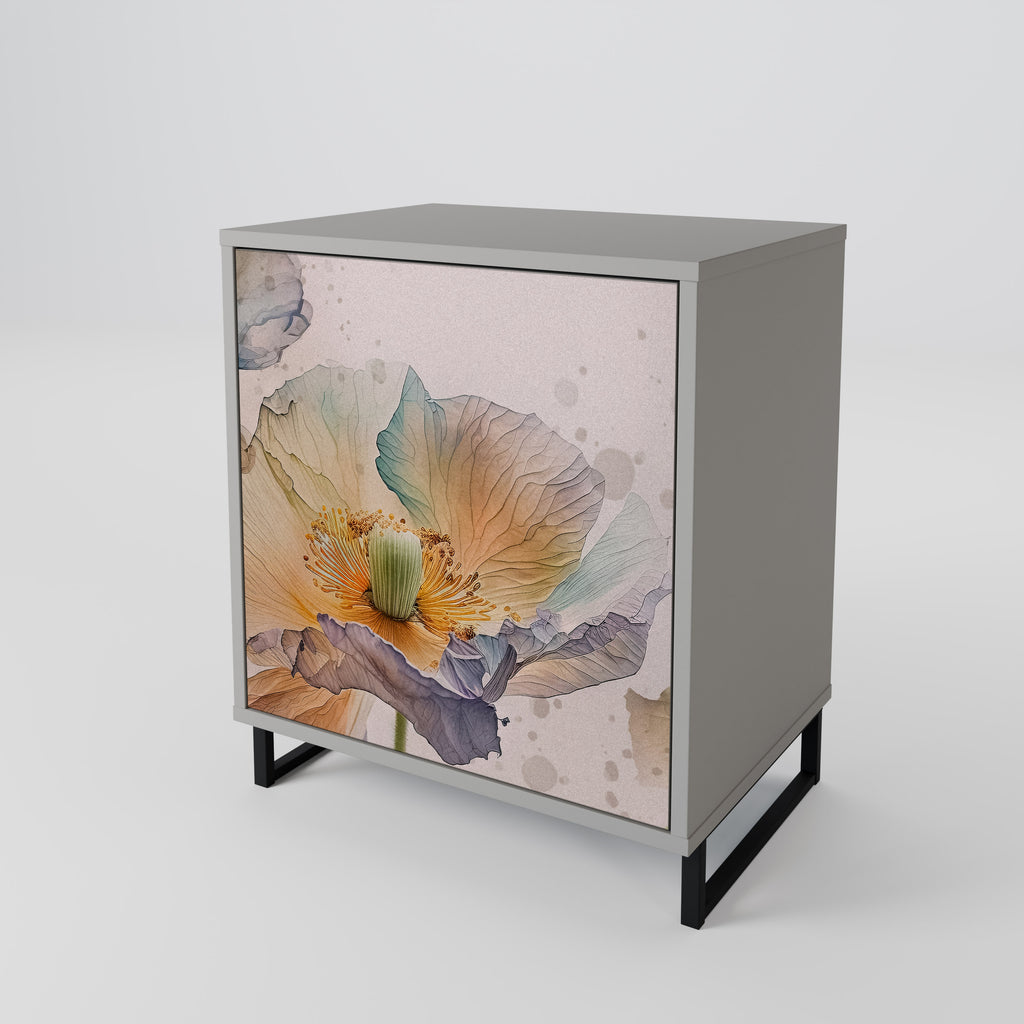 Aparador SOFTEN POPPY de 1 puerta en acabado gris