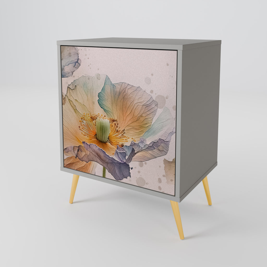 Aparador SOFTEN POPPY de 1 puerta en acabado gris