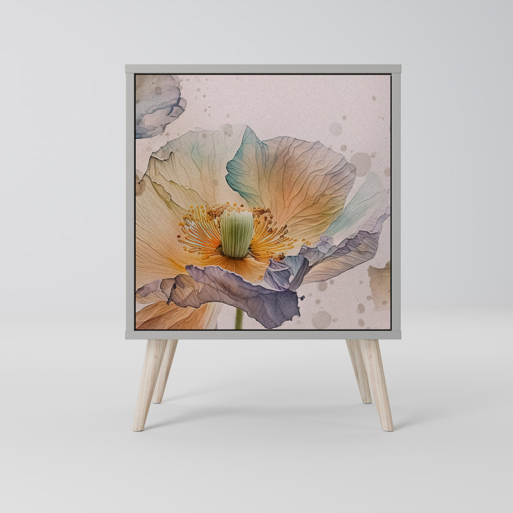 Aparador SOFTEN POPPY de 1 puerta en acabado gris