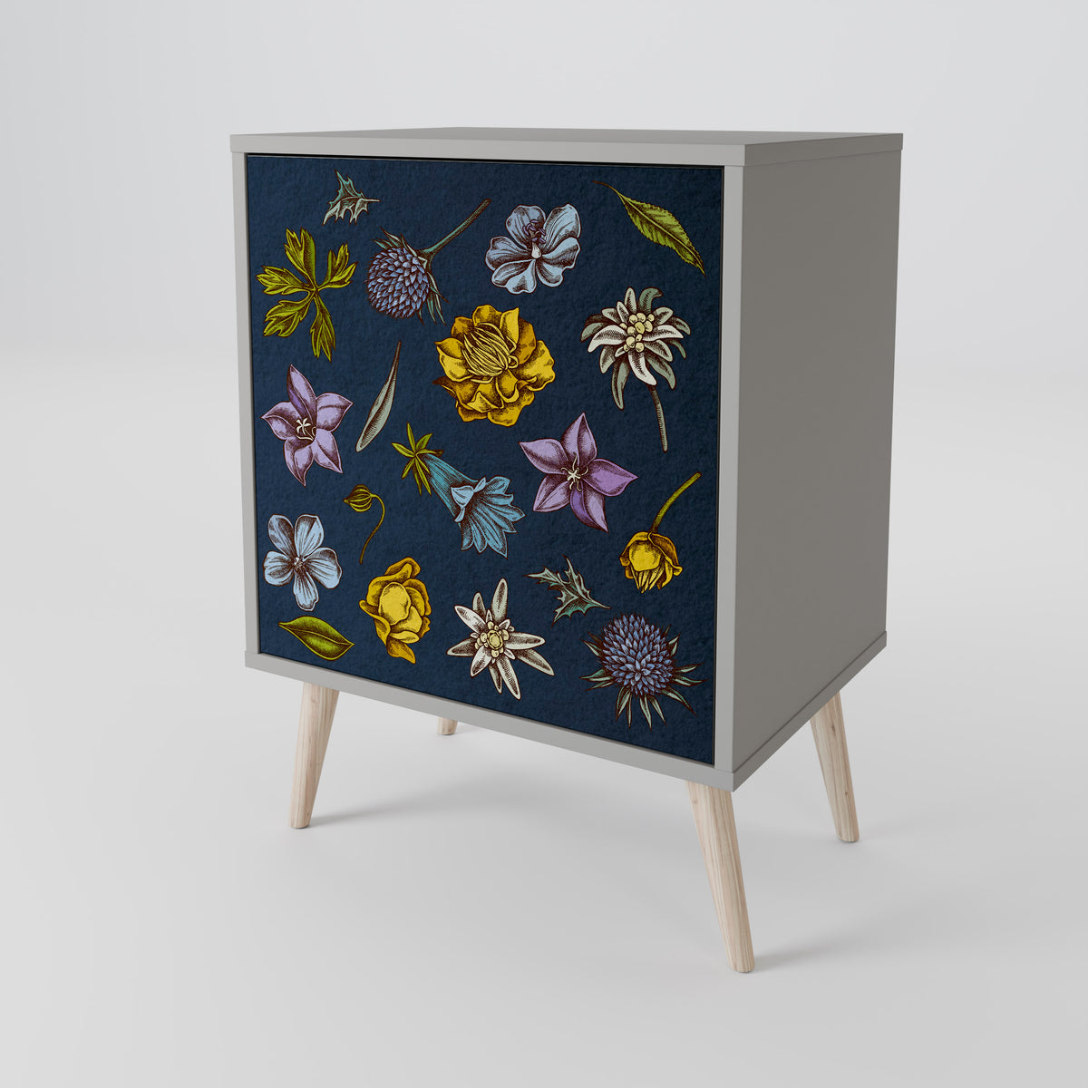 FLOWERS ON NAVY BLUE Aparador de 1 Puerta