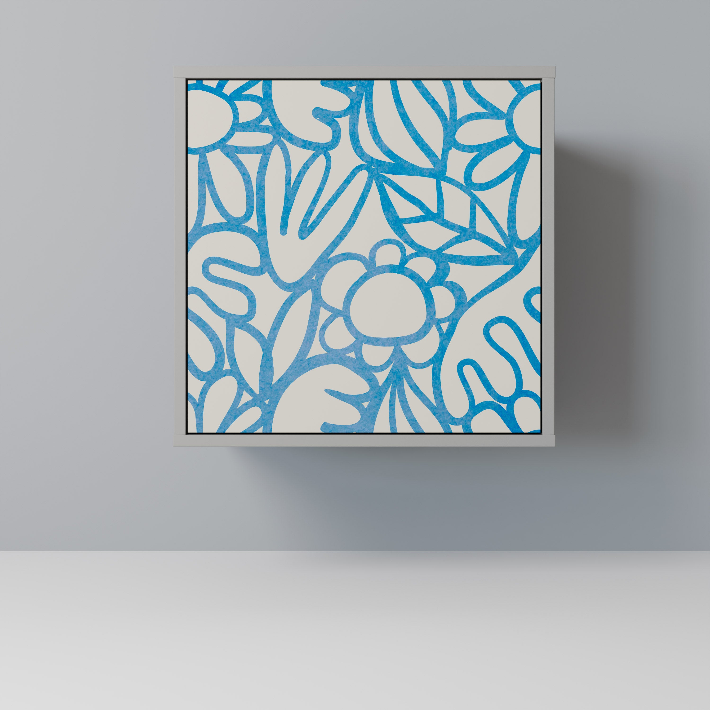 BLOOMY MORNING 1-Door Sideboard in Grey Finish