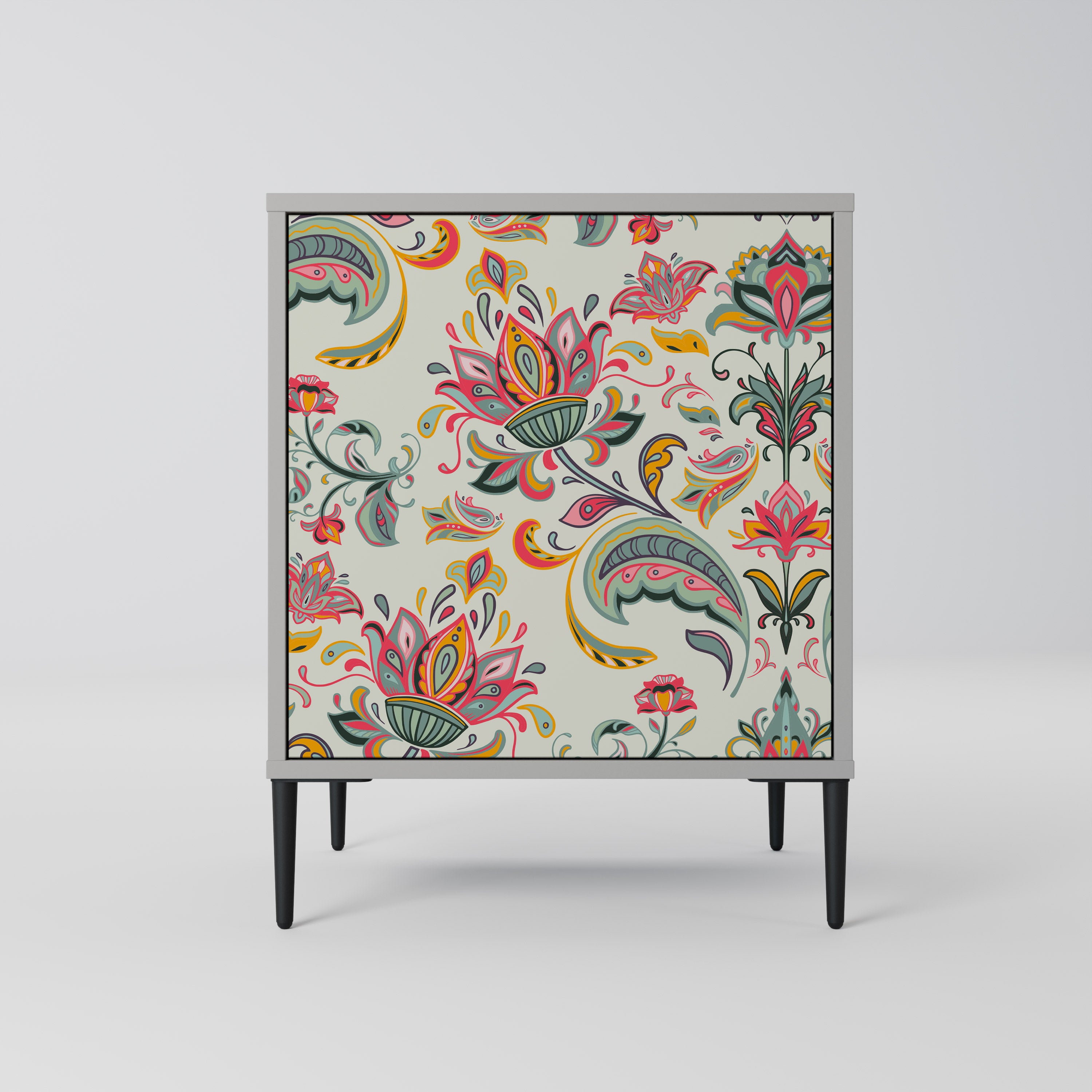 Aparador de una puerta ORGANIC FOLKLORE en acabado gris