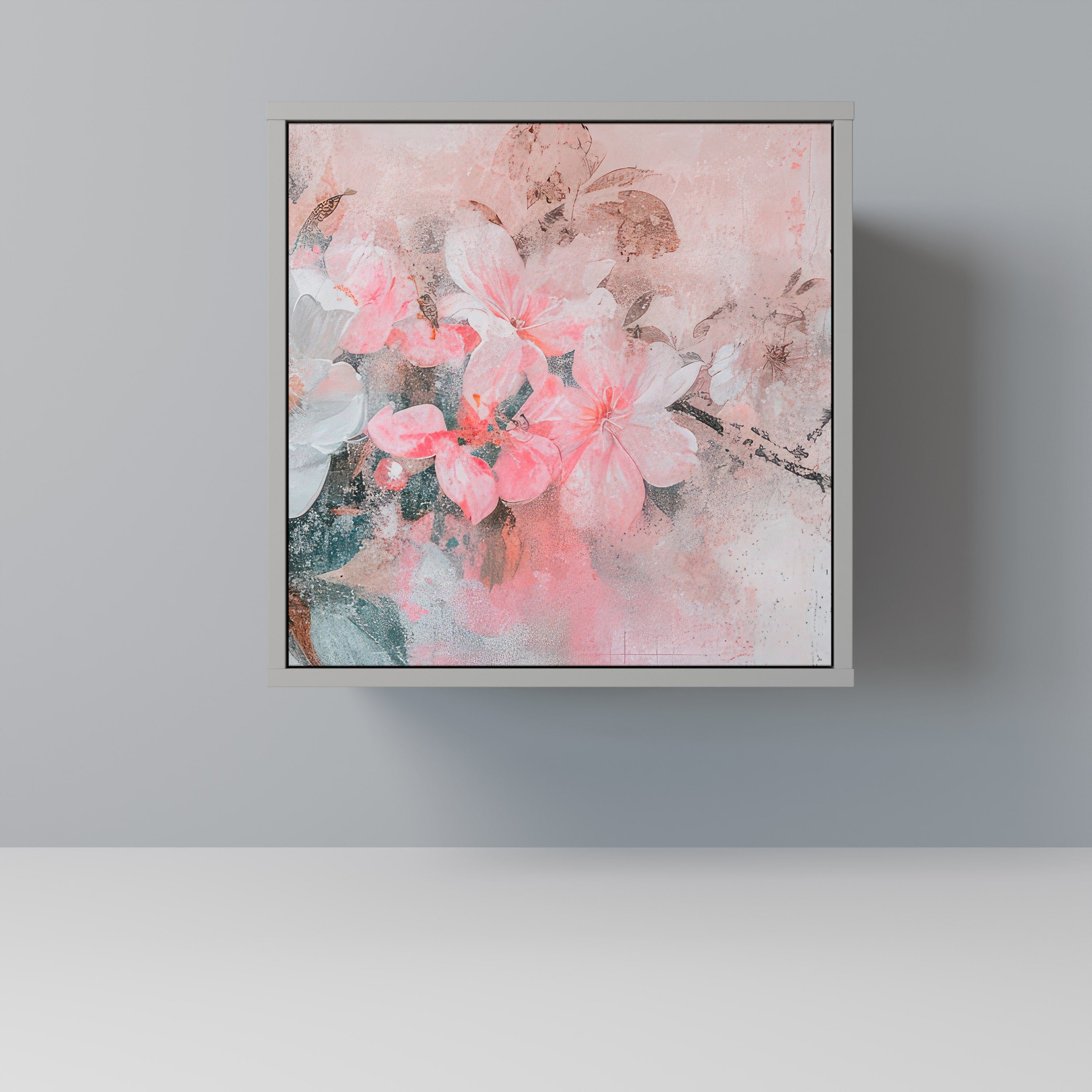 Aparador CHERRY BLOSSOM de 1 puerta en acabado gris