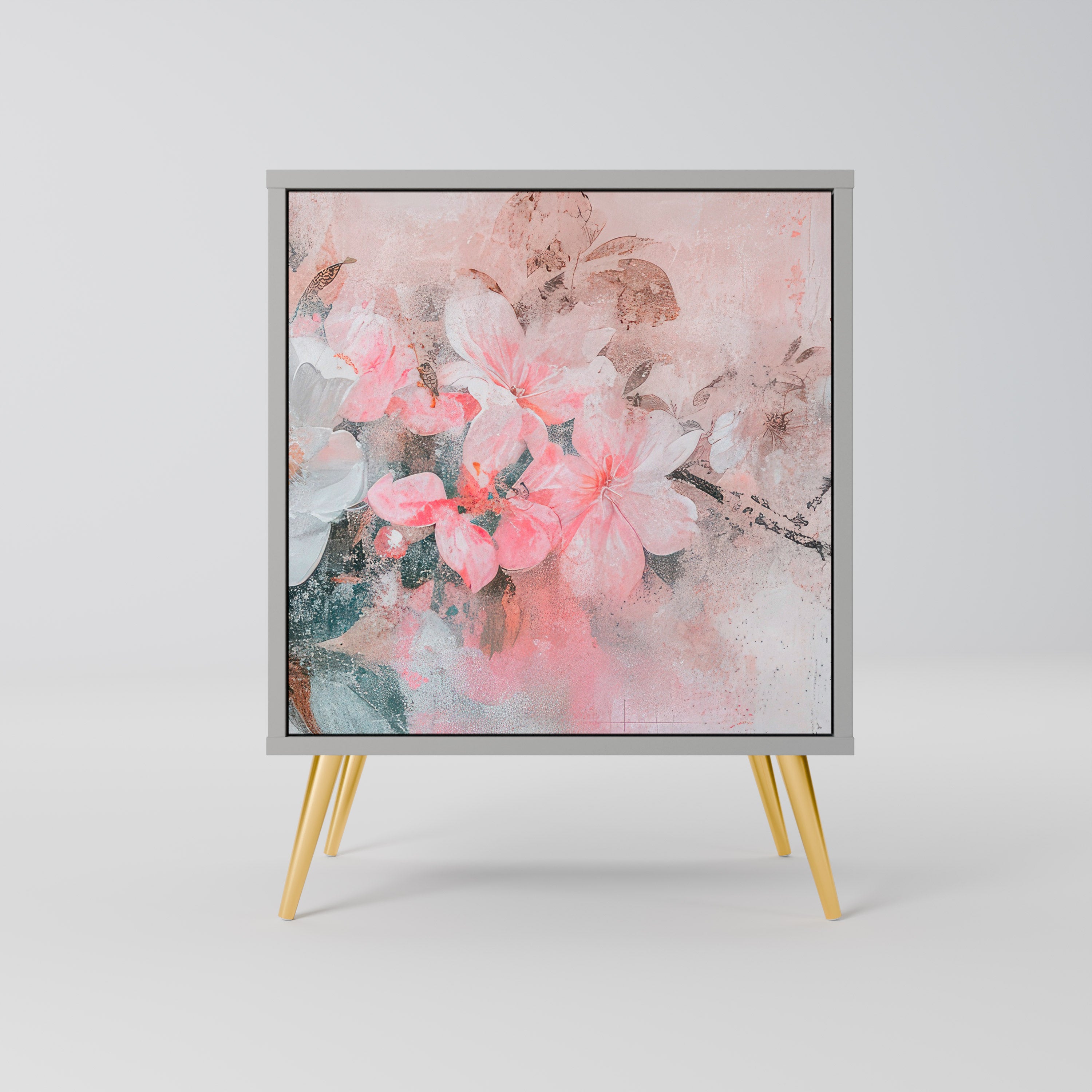 Aparador CHERRY BLOSSOM de 1 puerta en acabado gris