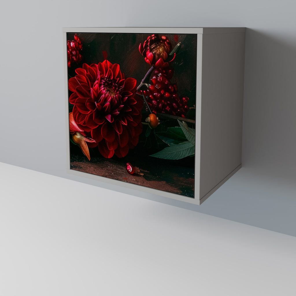 Aparador de una puerta DAHLIAS AND POMEGRANATES en acabado gris