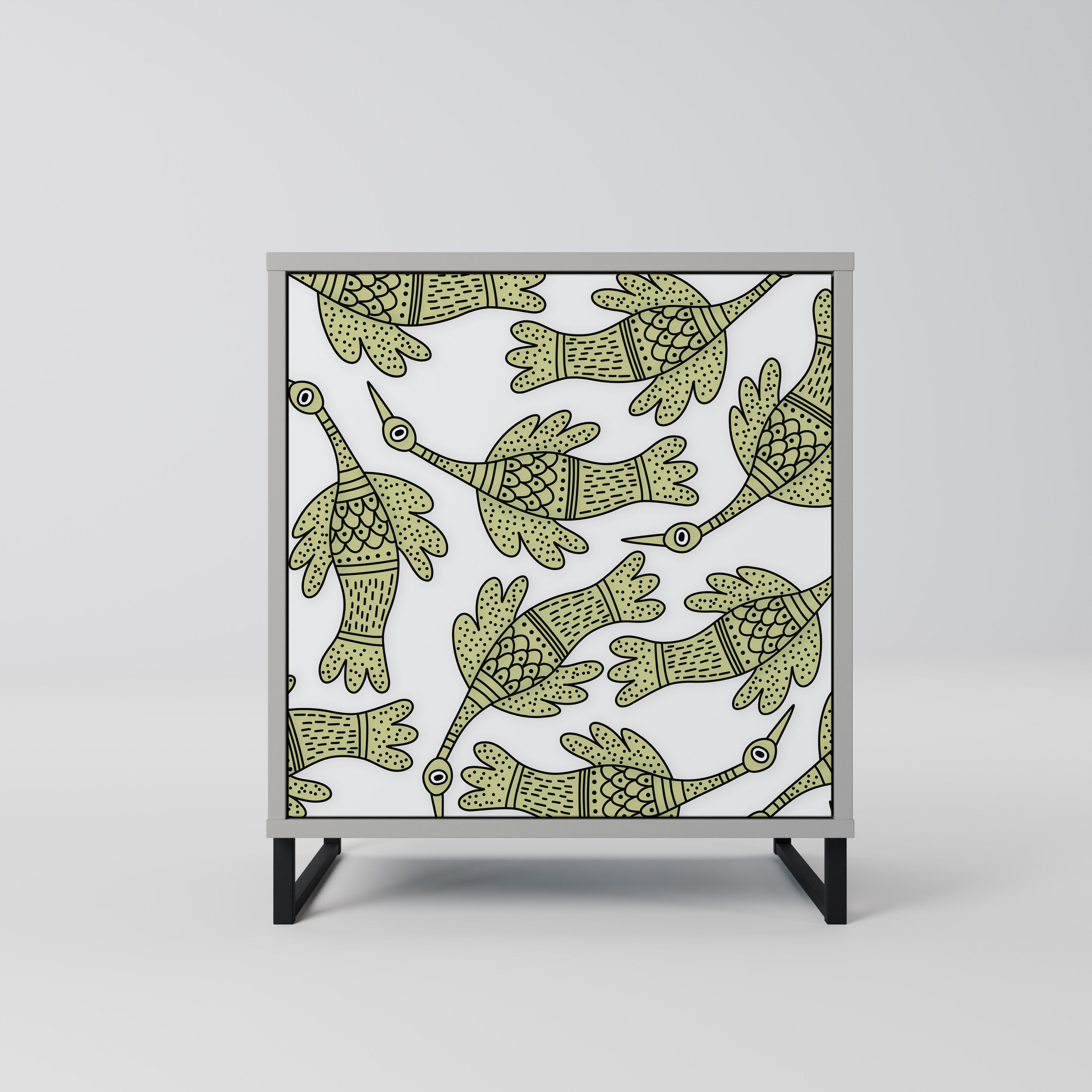 Aparador SEEDLING SONGBIRD de 1 puerta en acabado gris