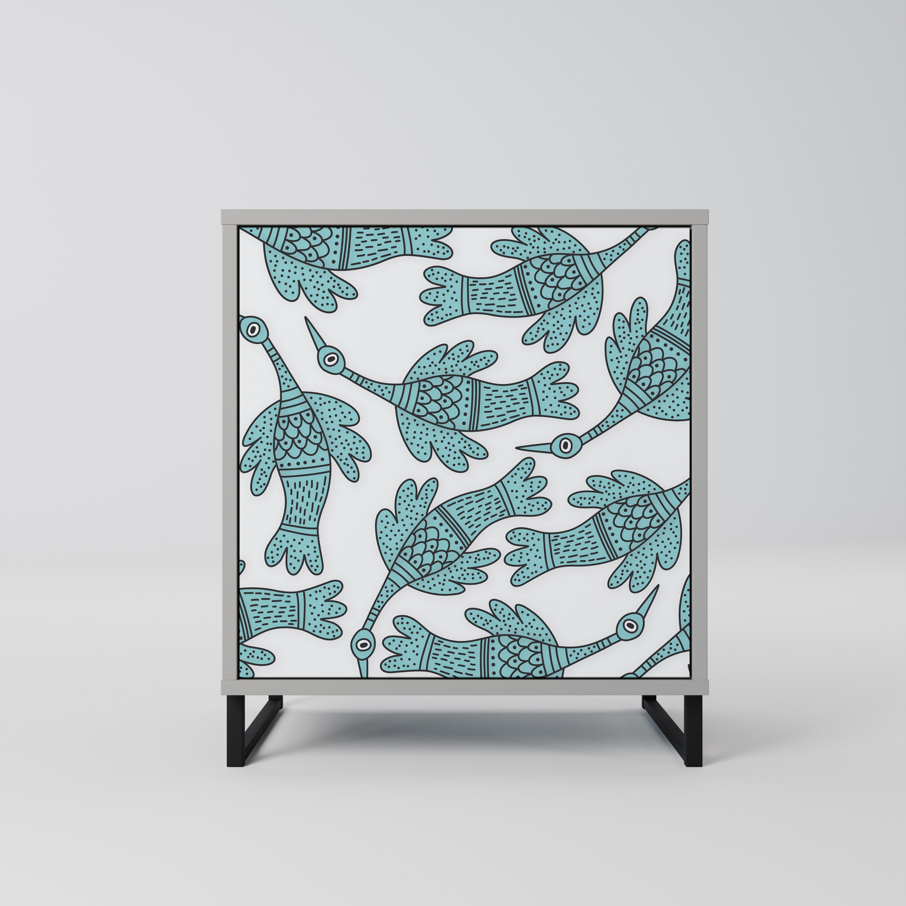 Aparador WATERSPOUT SONGIBIRD de 1 puerta en acabado gris