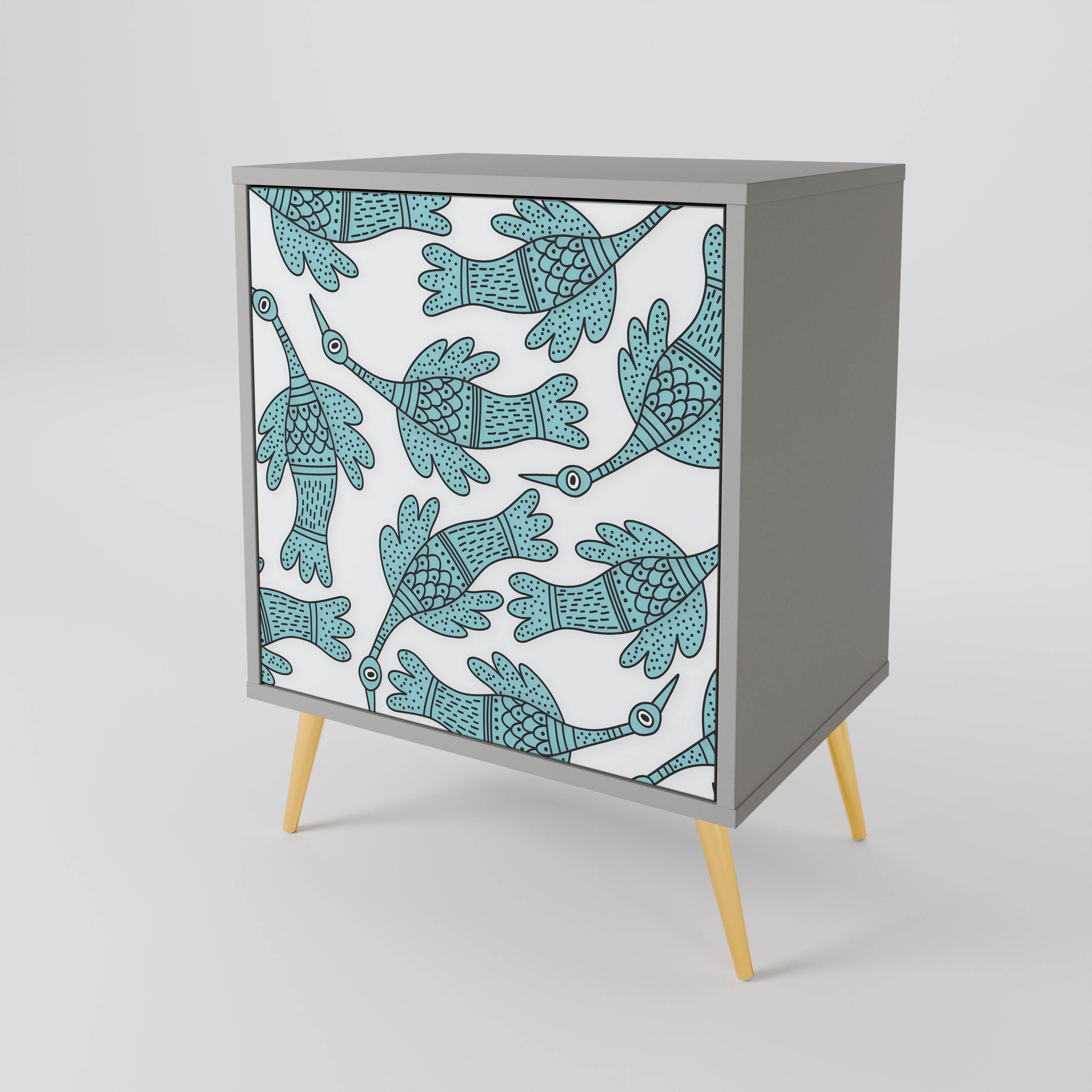 Aparador WATERSPOUT SONGIBIRD de 1 puerta en acabado gris