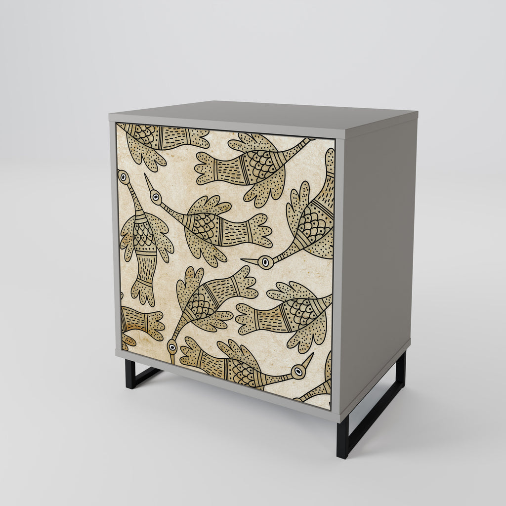 Aparador ALMONDINE SONGBIRD de 1 puerta en acabado gris