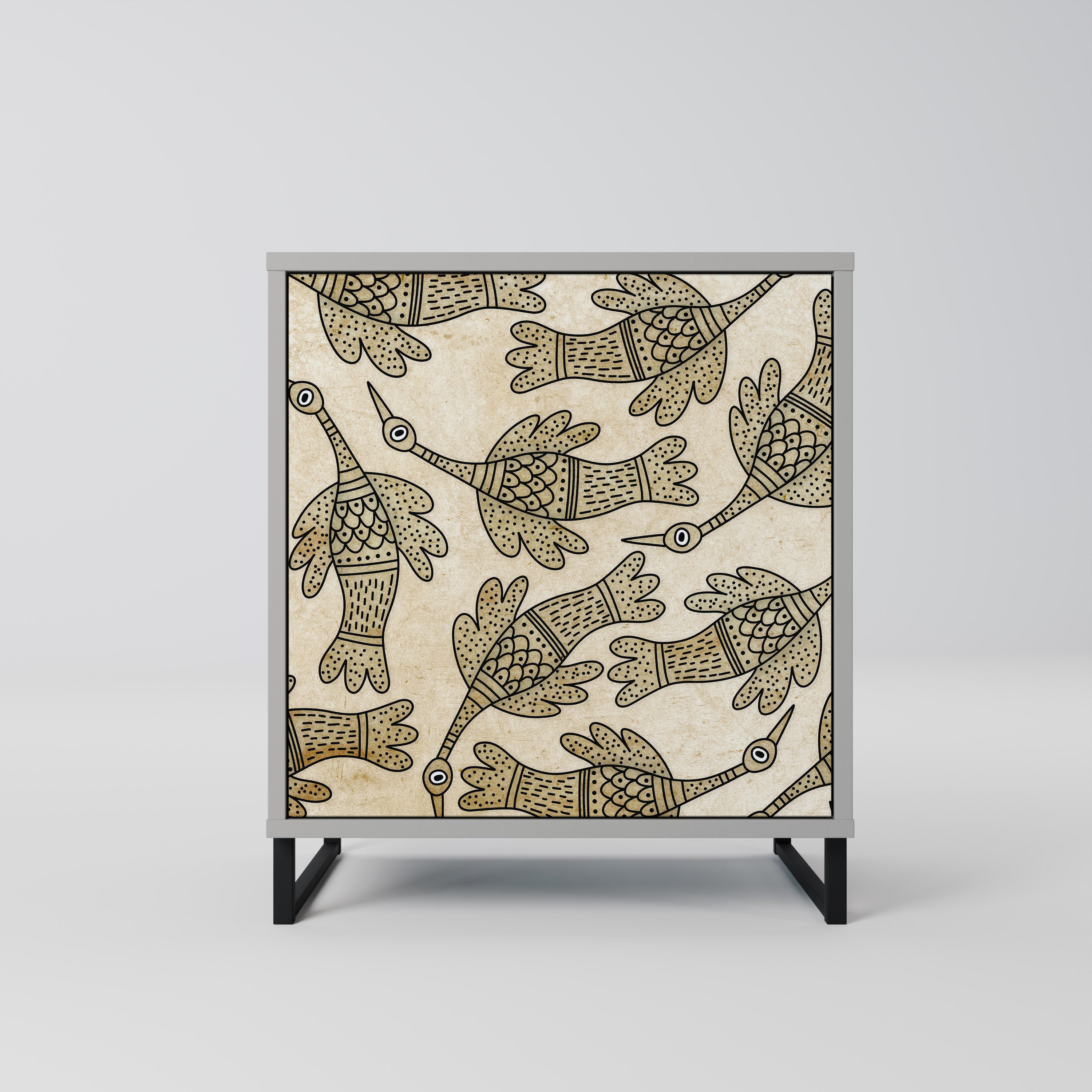 Aparador ALMONDINE SONGBIRD de 1 puerta en acabado gris